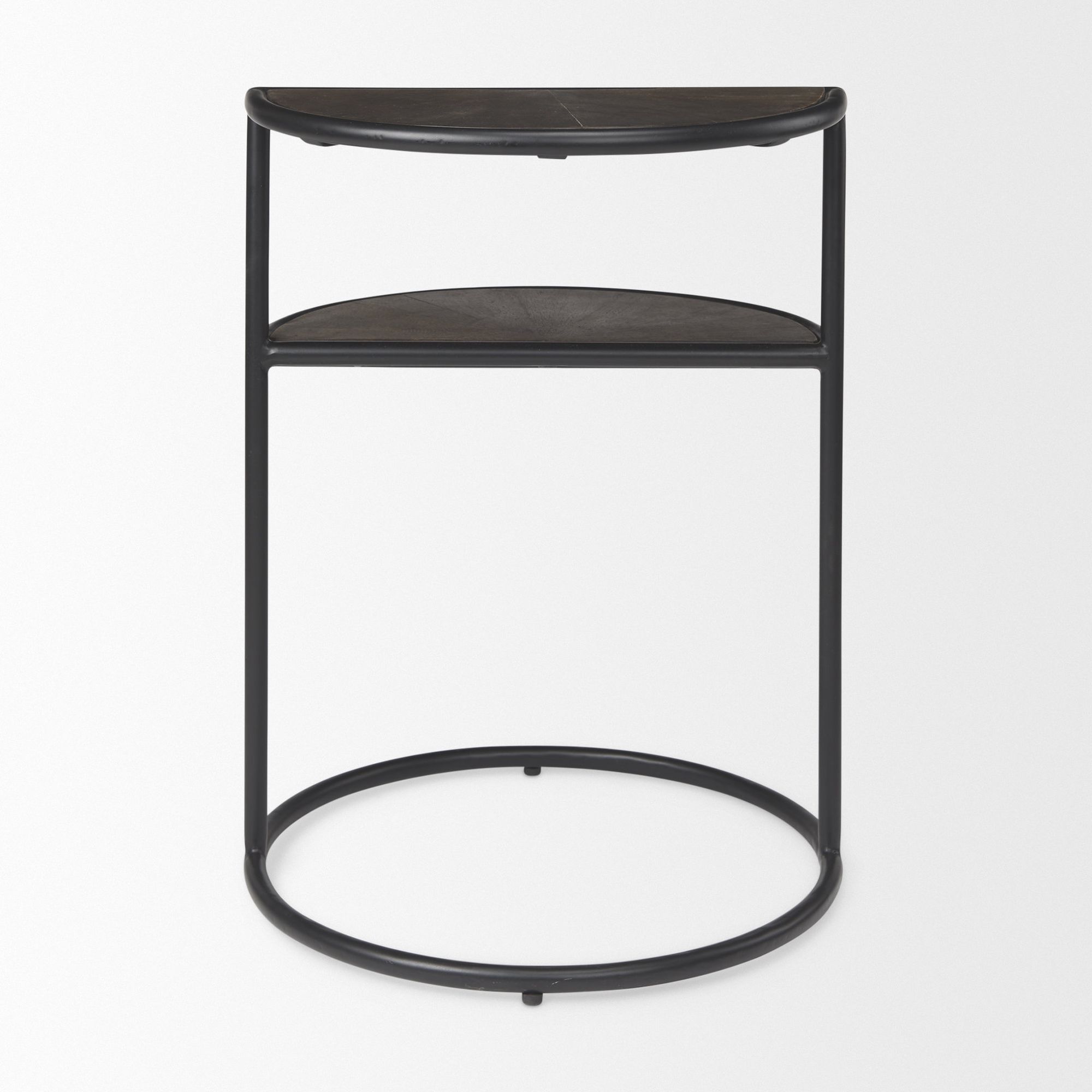 Mercana - Arlo Brown Wood with Black Metal End Table