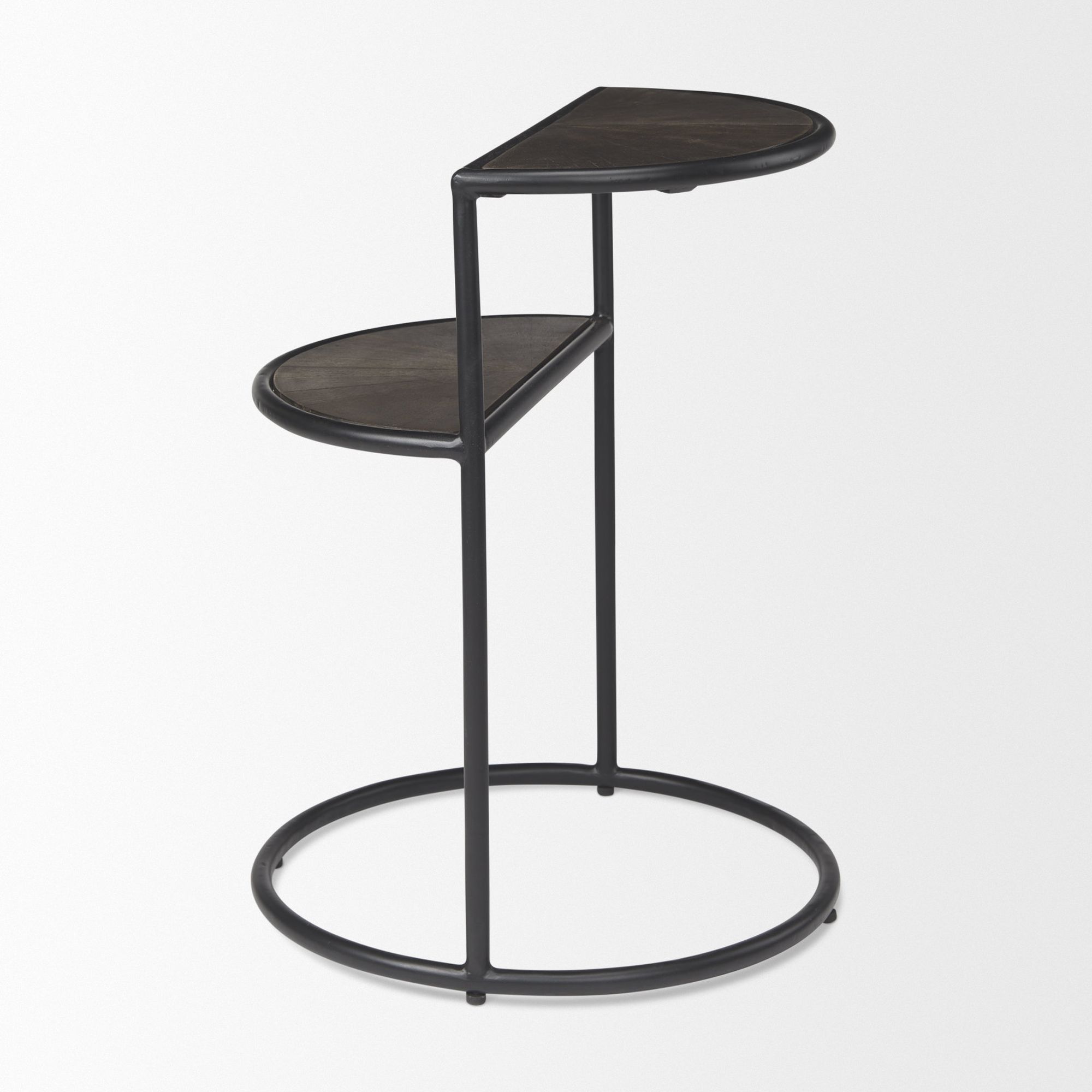 Mercana - Arlo Brown Wood with Black Metal End Table