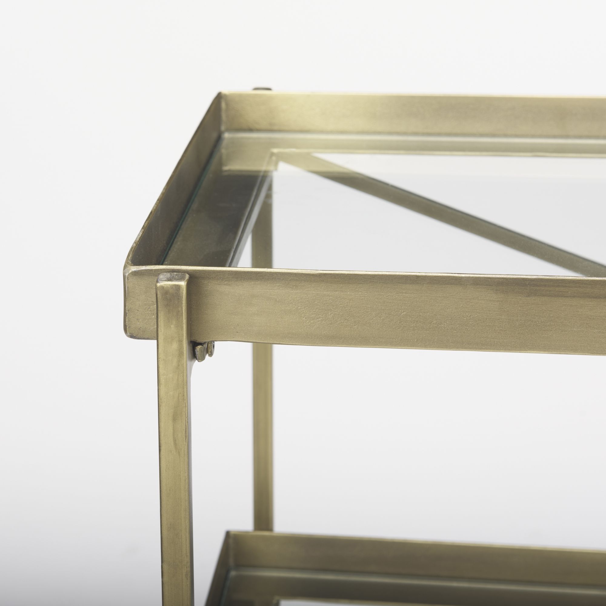 Mercana Trey Console Table with Glass - Gold