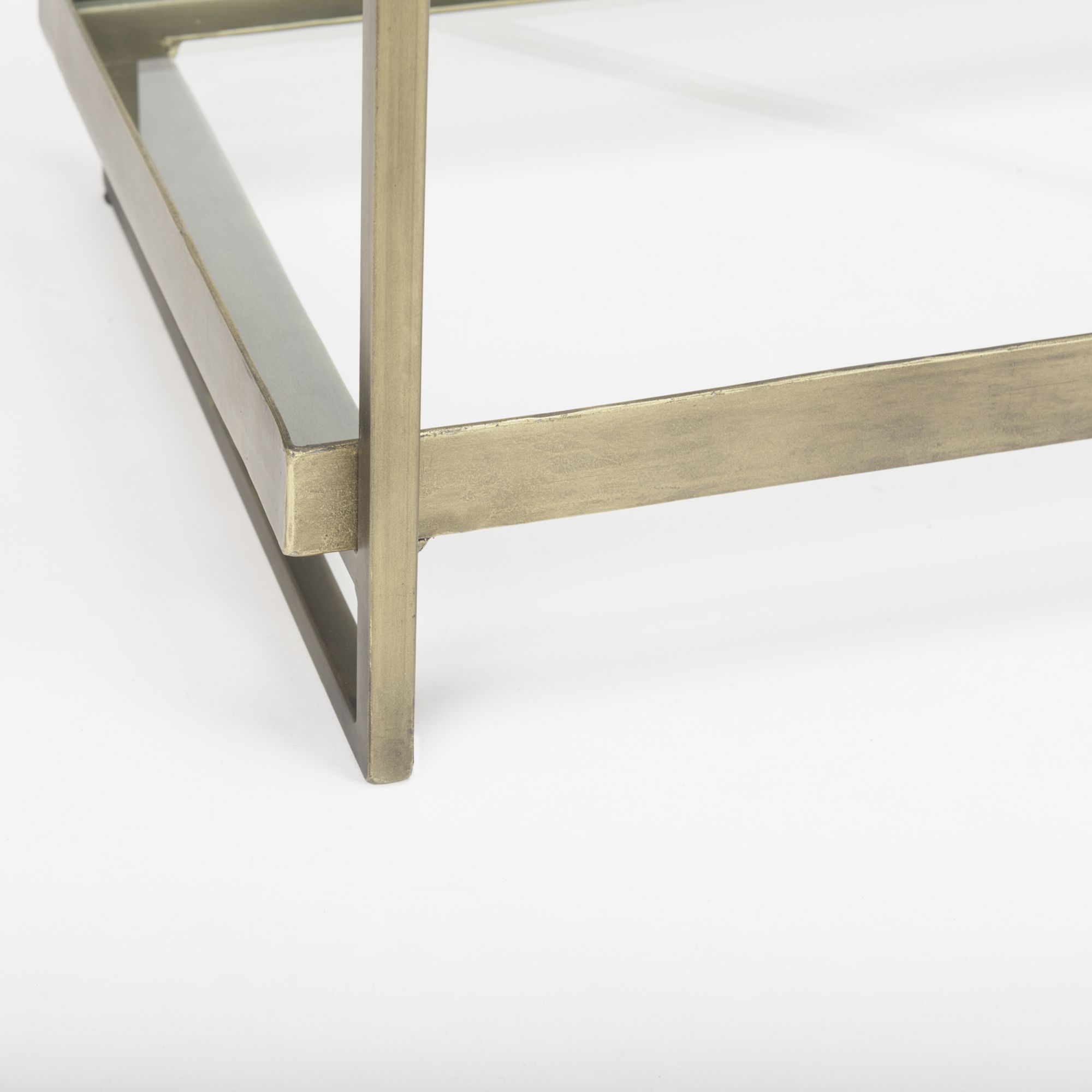 Mercana Trey Console Table with Glass - Gold