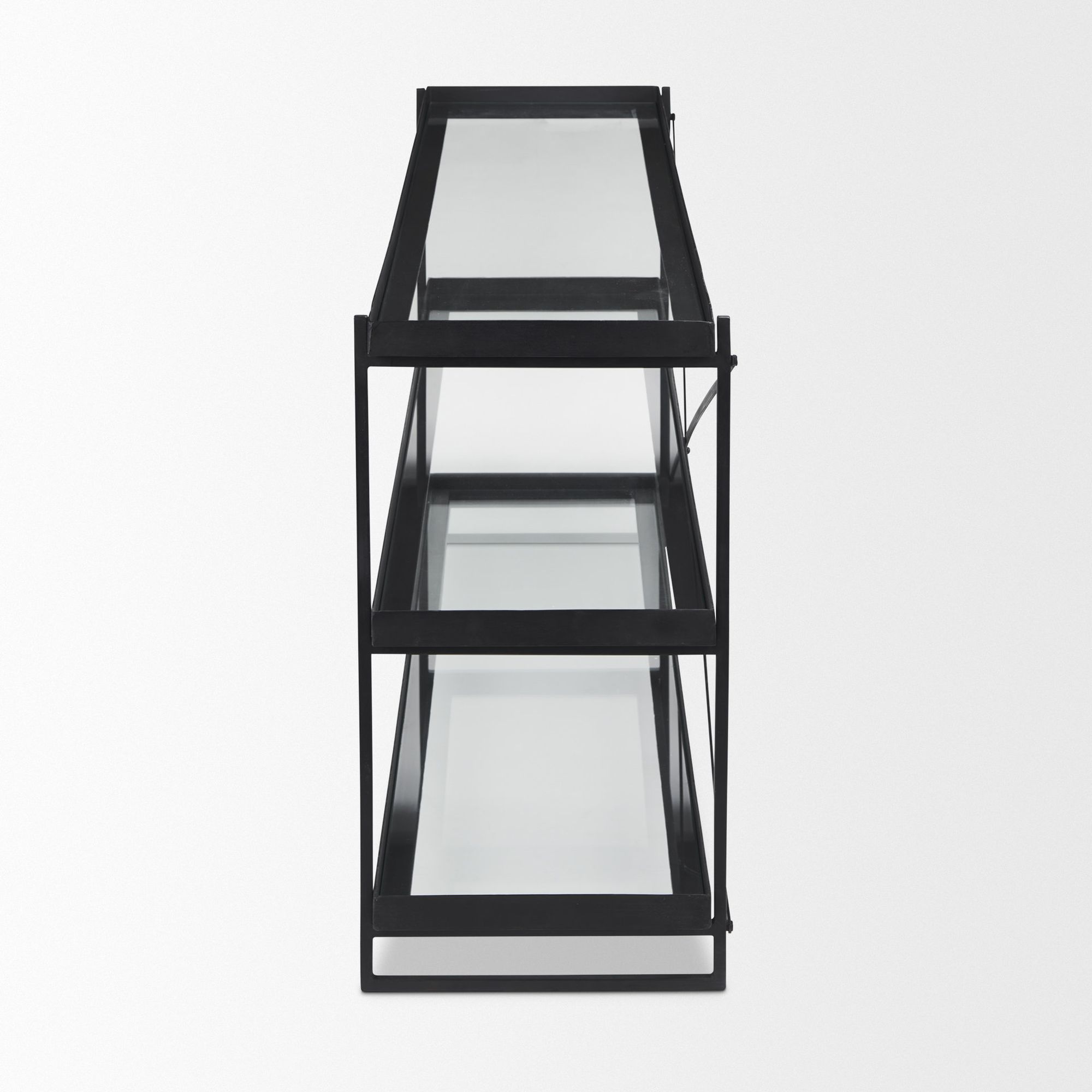 Mercana Trey Console Table with Glass - Black