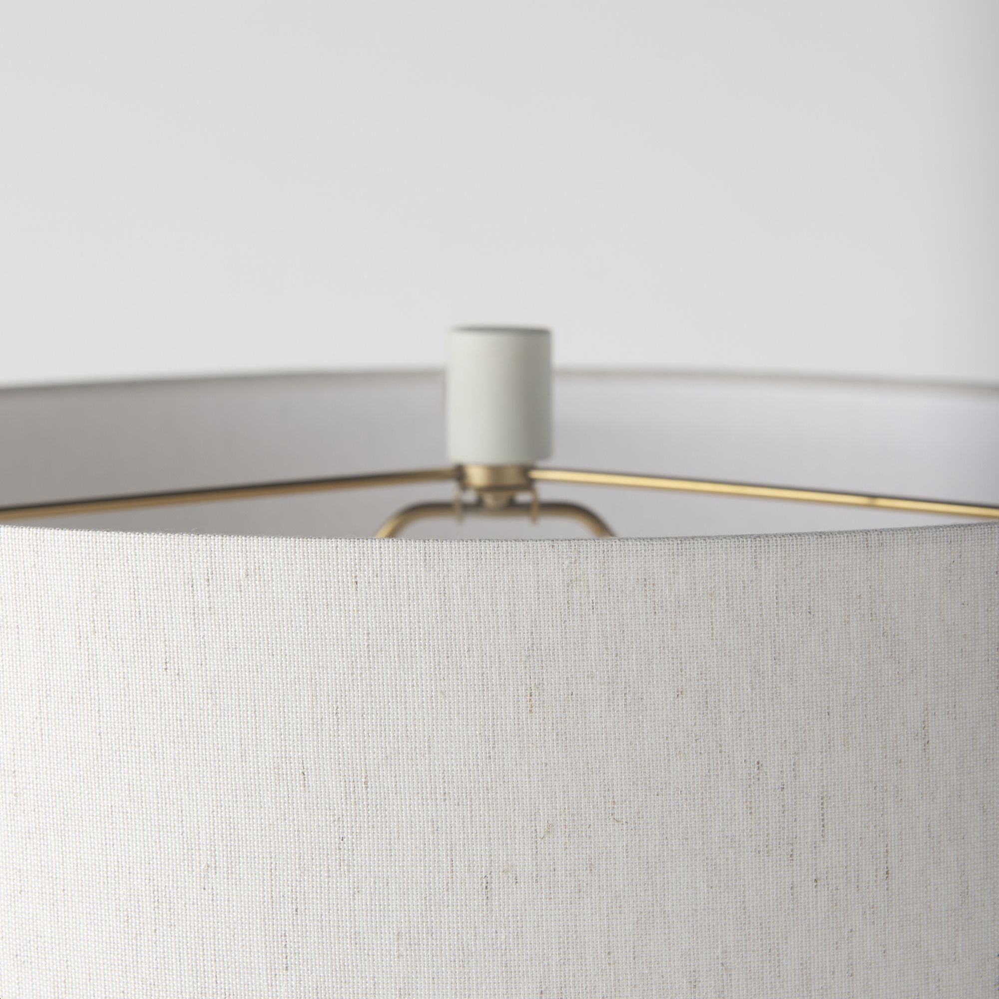 Mercana Javier Table Lamp with Cream Fabric Shade - White