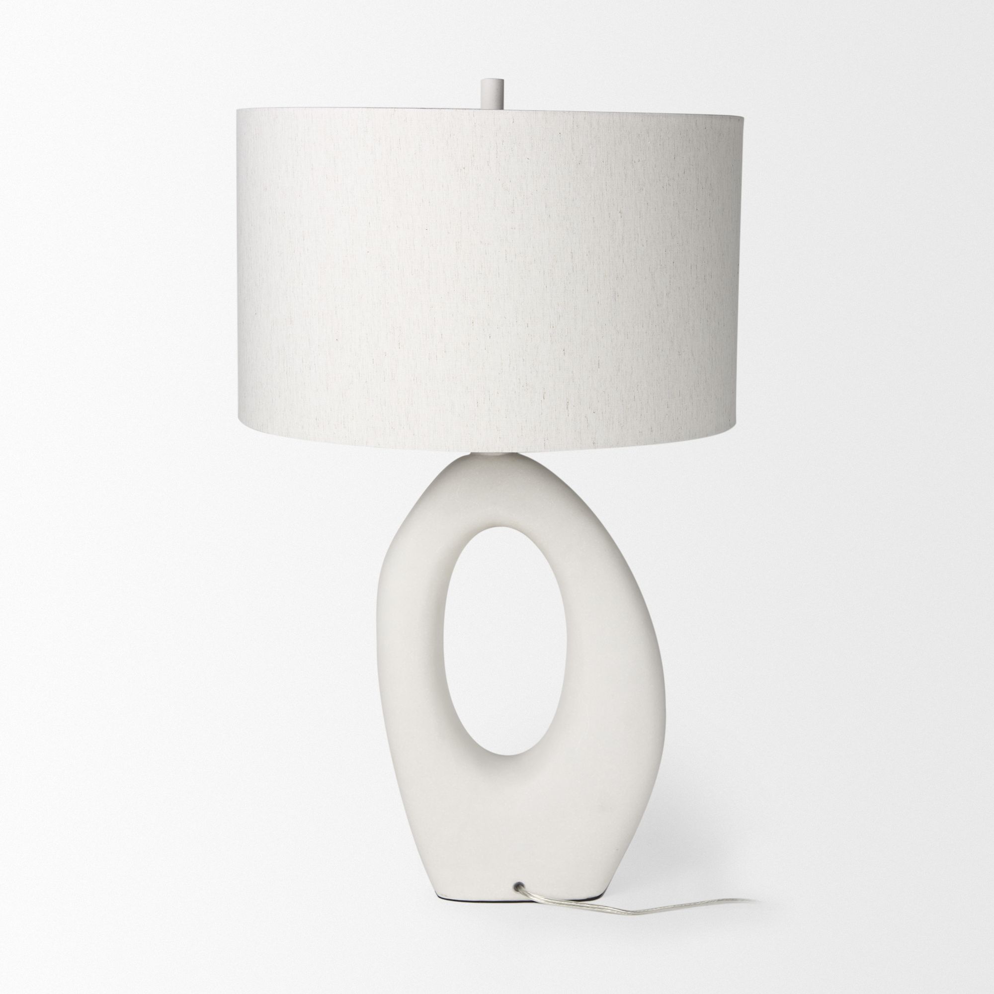 Mercana - Tao Cream Base with White Shade Table Lamp