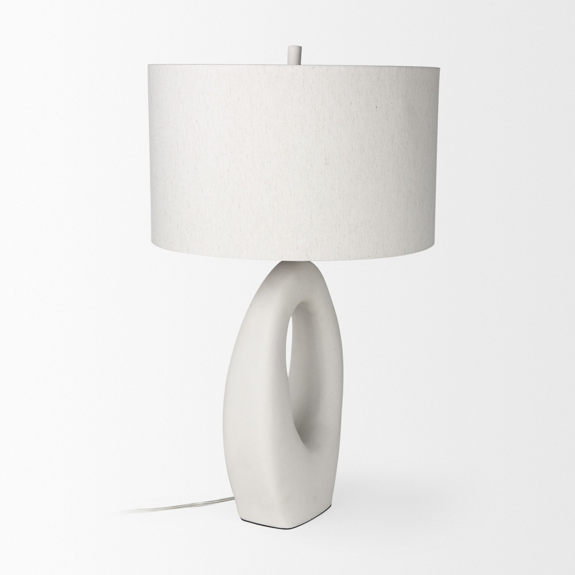 Mercana - Tao Cream Base with White Shade Table Lamp