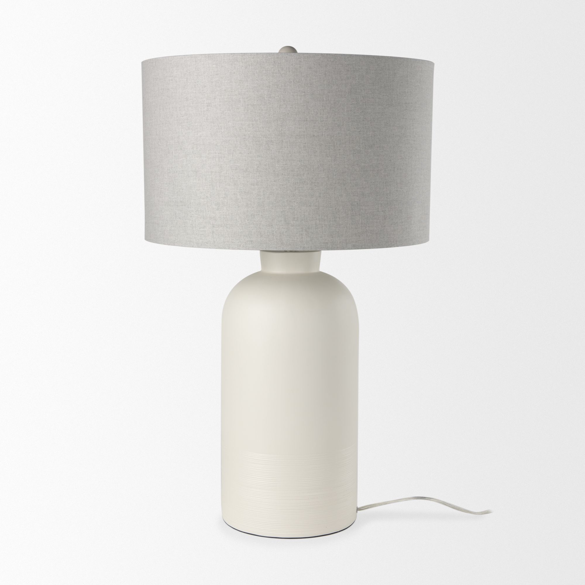 Mercana - Cato Cream Base with White Shade Table Lamp