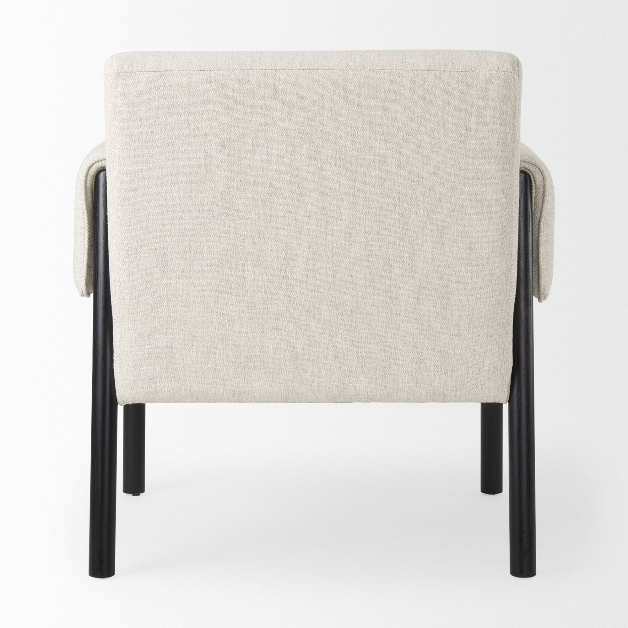 Mercana Ashton Accent Chair with Black Wood Legs - Cream/Black, Twill Fabric