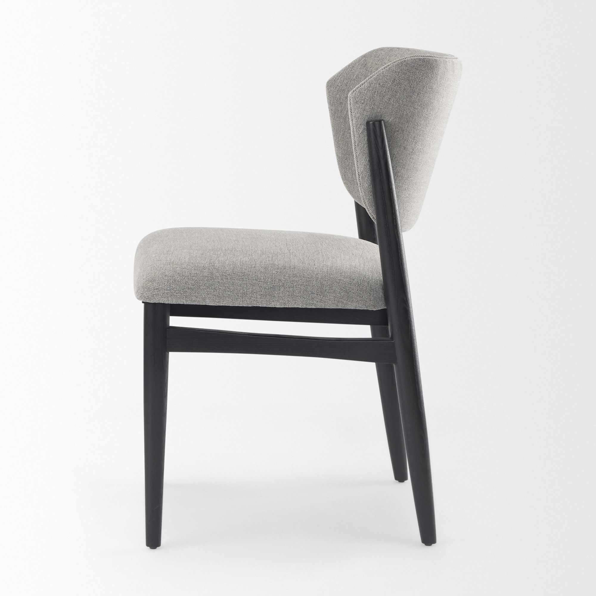 Mercana Cline Dining Chair with Black Wood - Gray