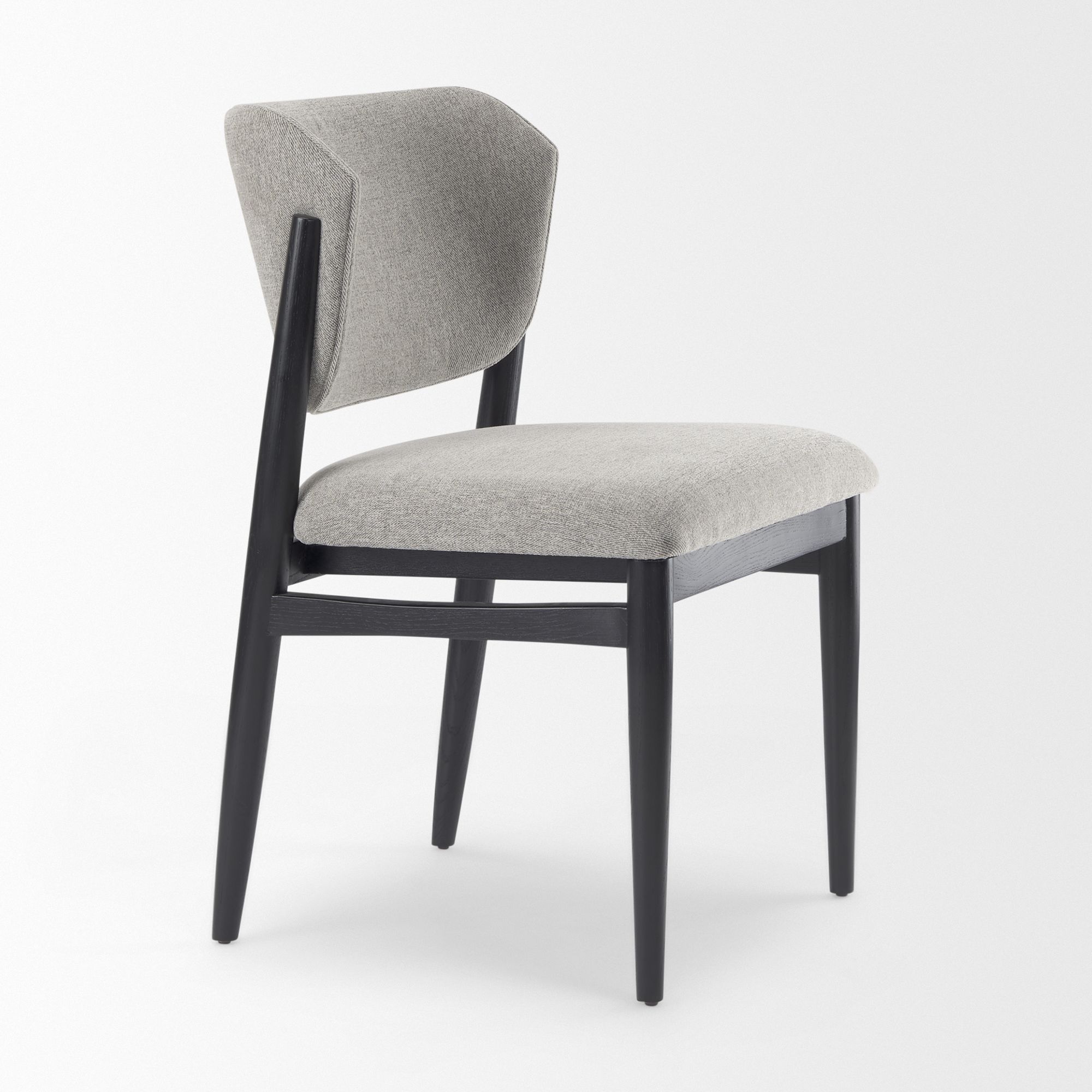 Mercana Cline Dining Chair with Black Wood - Gray