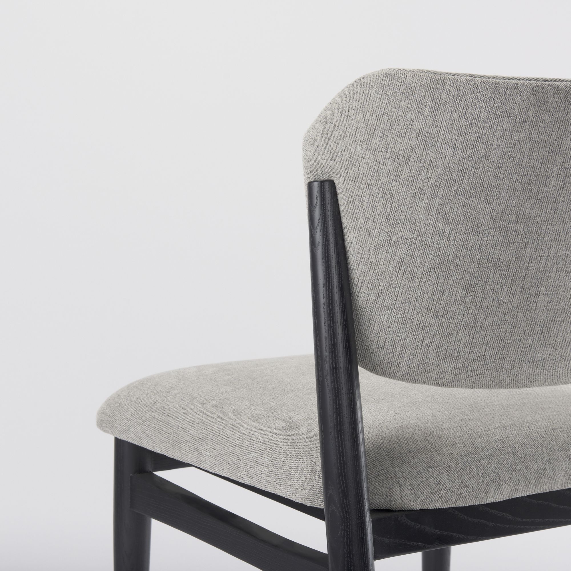 Mercana Cline Dining Chair with Black Wood - Gray