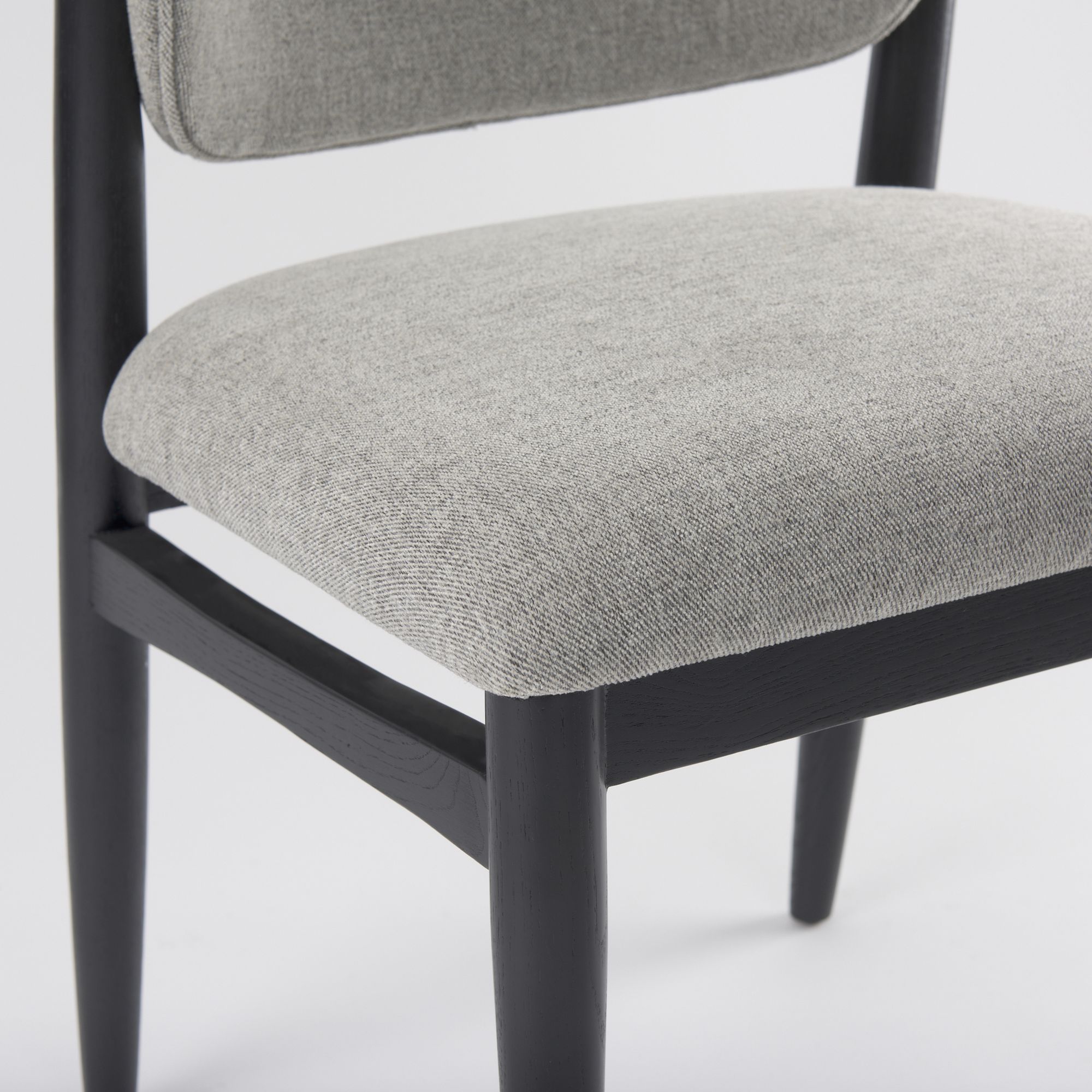 Mercana Cline Dining Chair with Black Wood - Gray