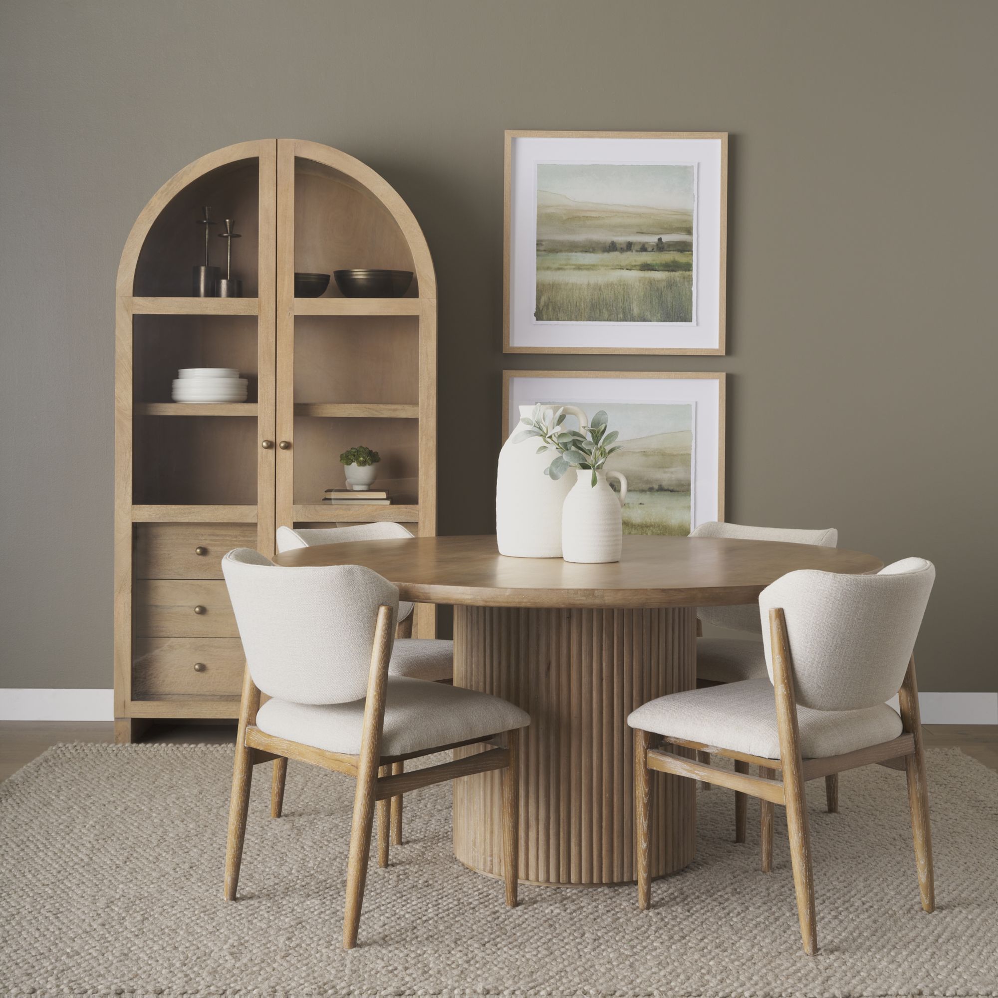 Mercana Cline Dining Chair - Cream/Light Brown