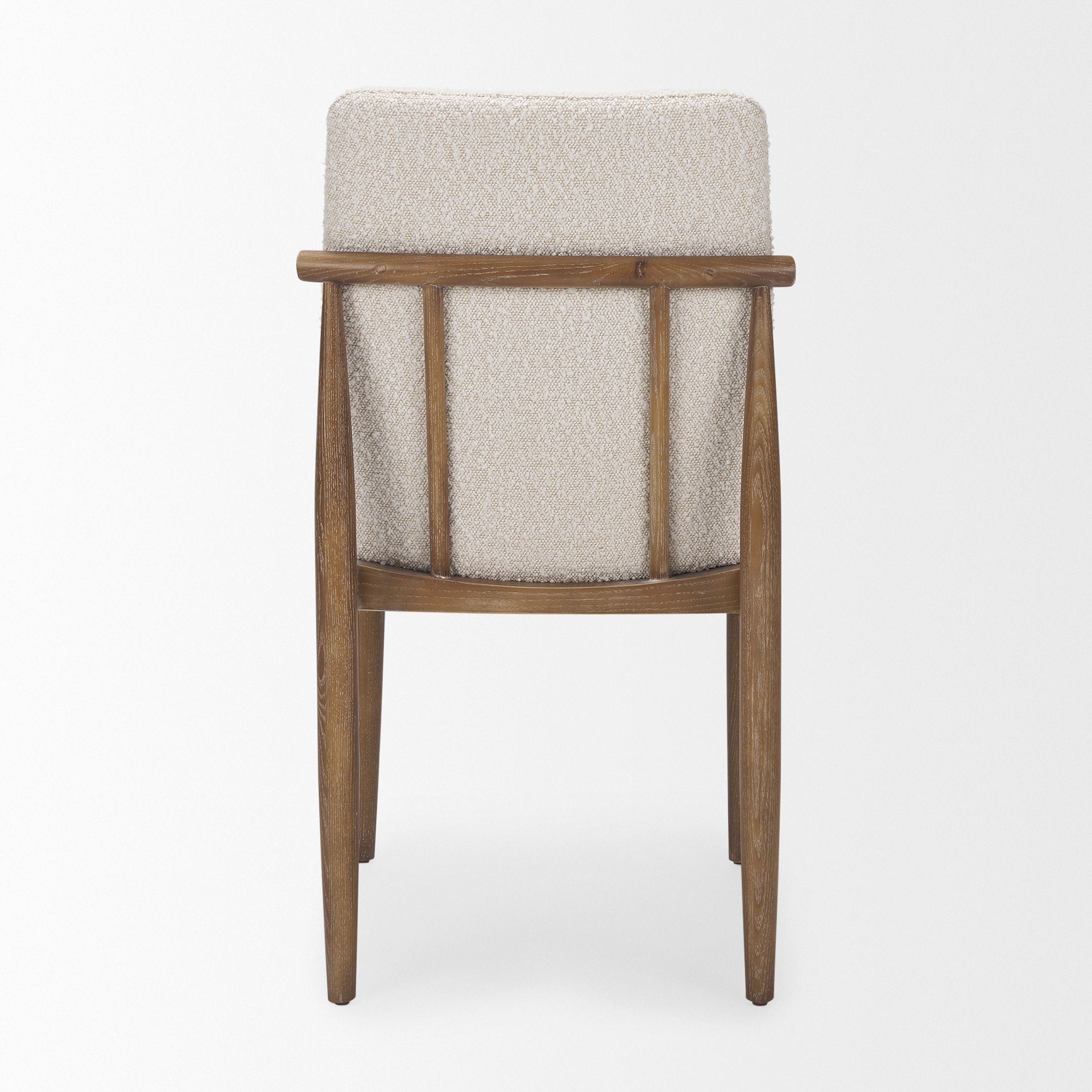 Mercana Cavett Dining Chair with Light Brown Wood Frame - Cream/Light Brown