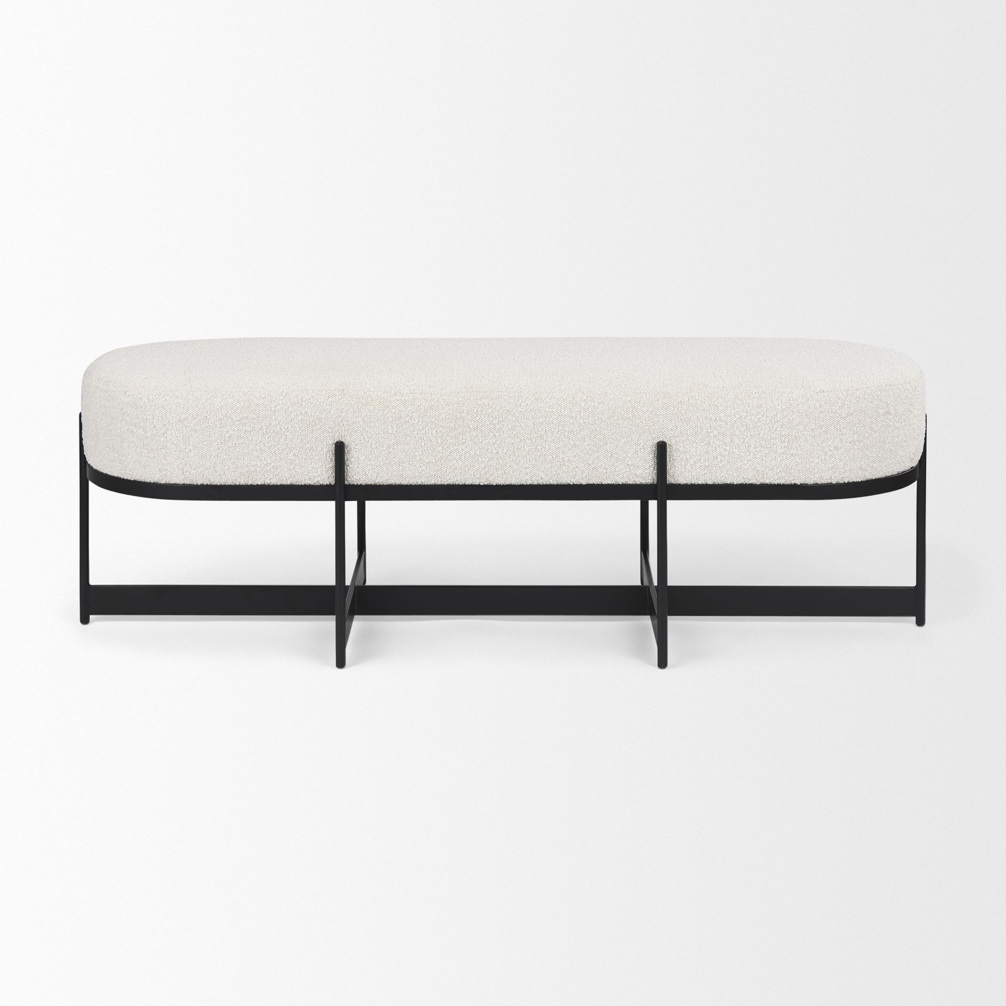 Mercana - Amelia Bench with Black Metal in Cream