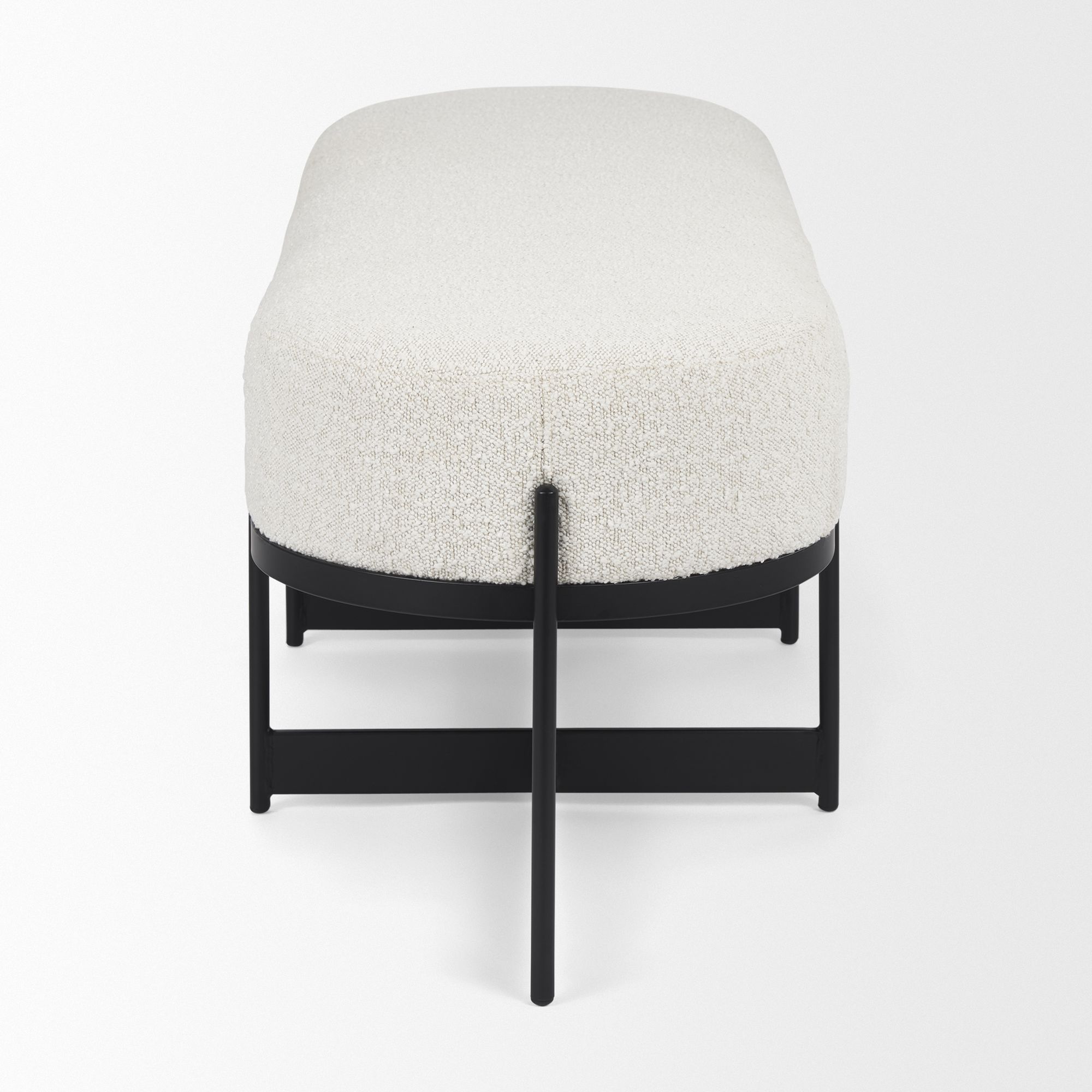 Mercana - Amelia Bench with Black Metal in Cream