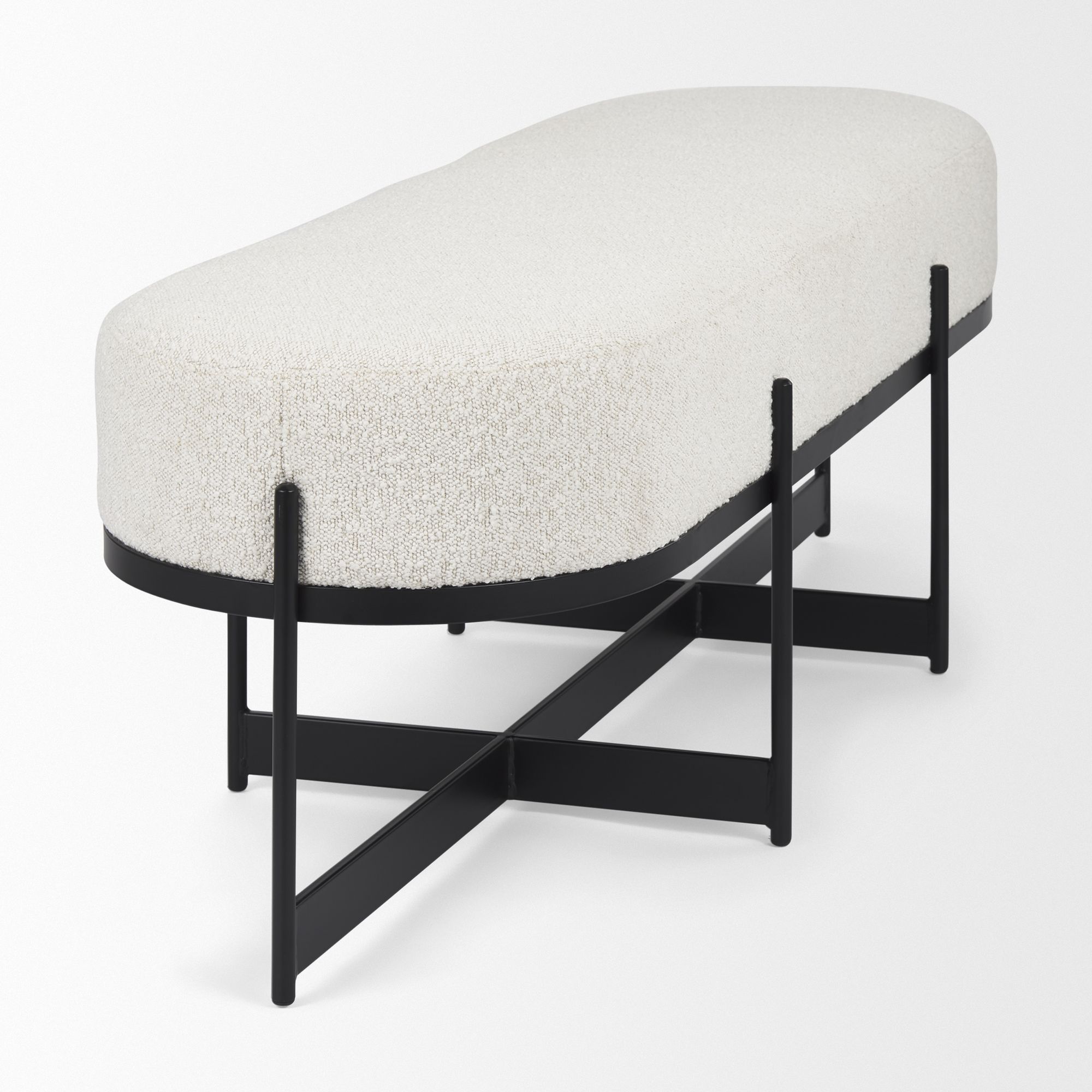 Mercana - Amelia Bench with Black Metal in Cream