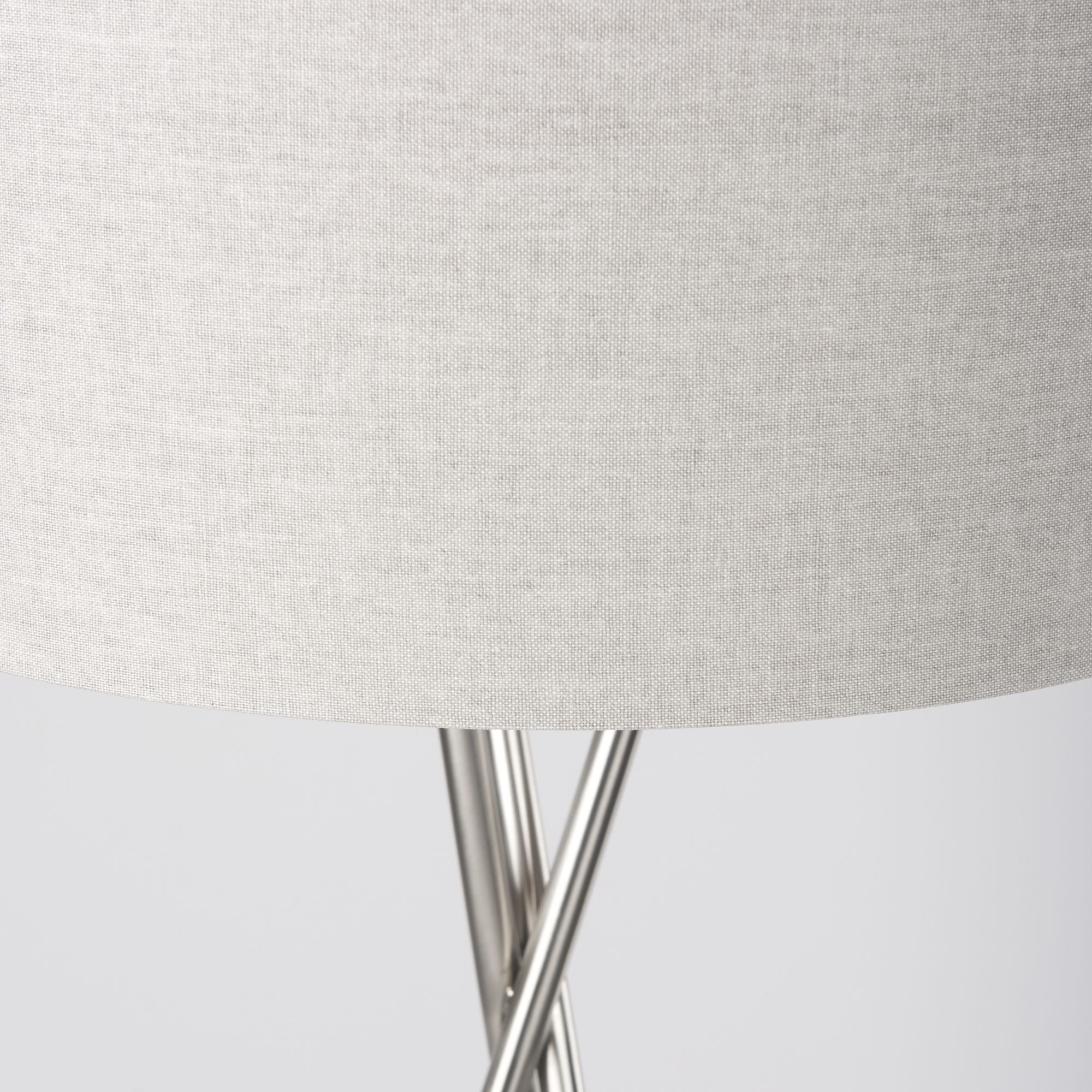 Mercana Ambrose Floor Lamp with Beige Fabric Shade - Silver