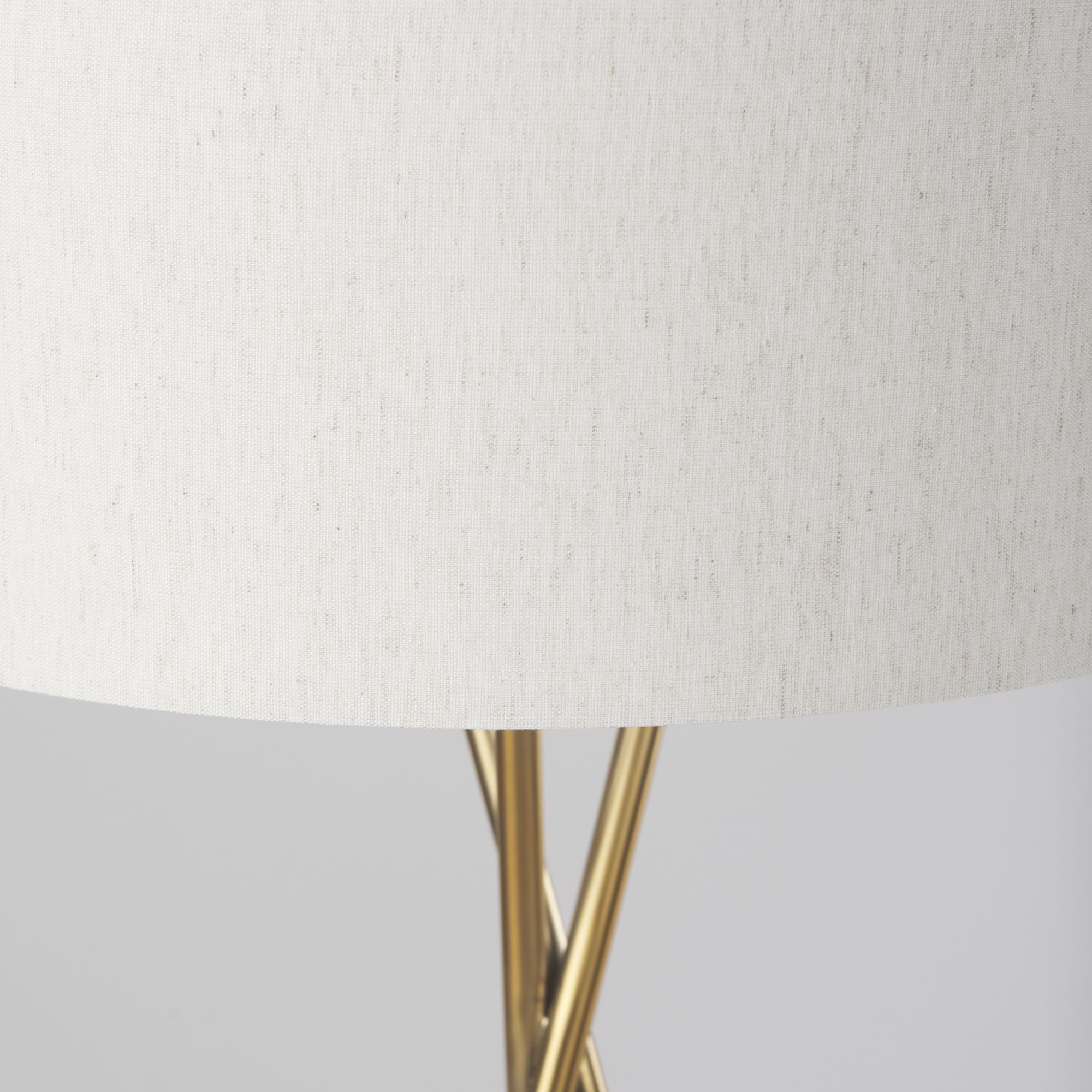 Mercana Ambrose Floor Lamp with Cream Fabric Shade - Gold