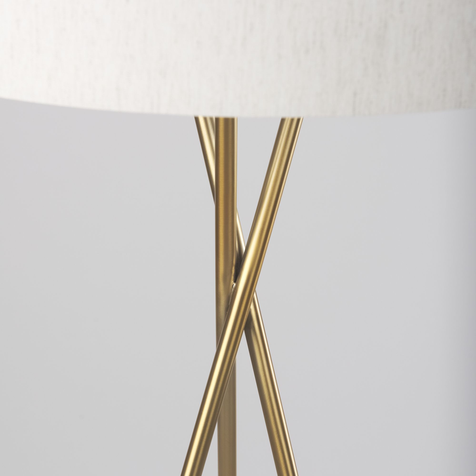 Mercana Ambrose Floor Lamp with Cream Fabric Shade - Gold