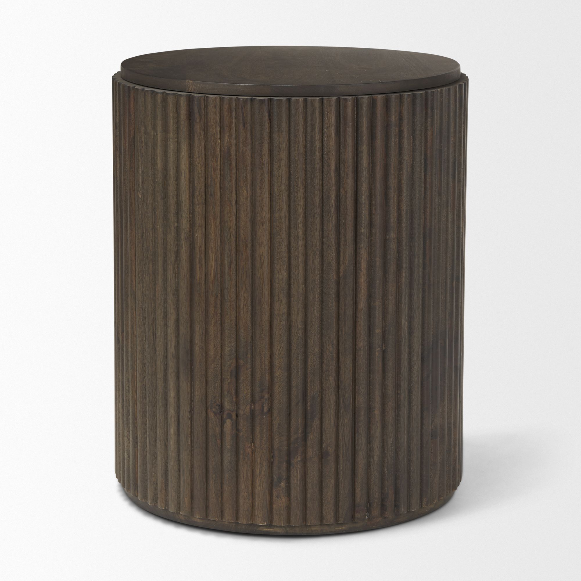 Mercana Terra Round End Table - Dark Brown