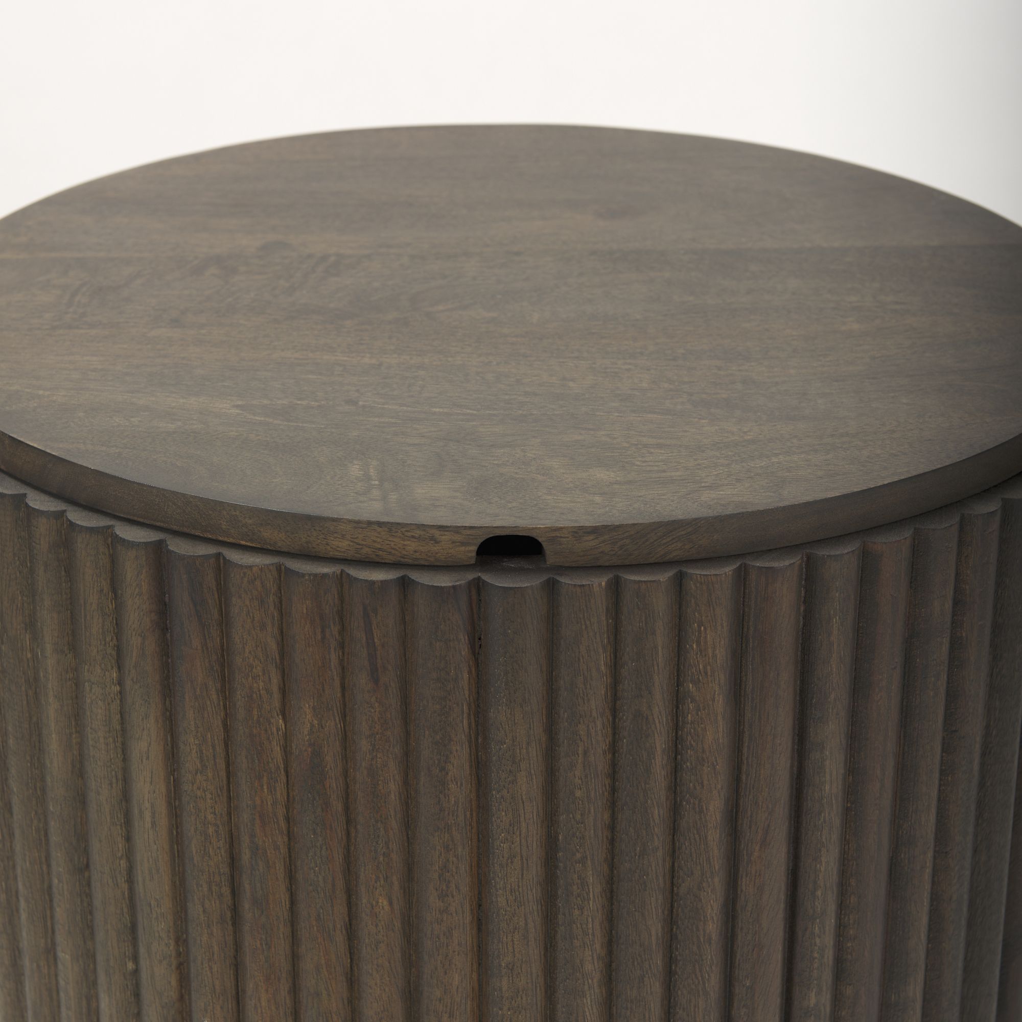 Mercana Terra Round End Table - Dark Brown