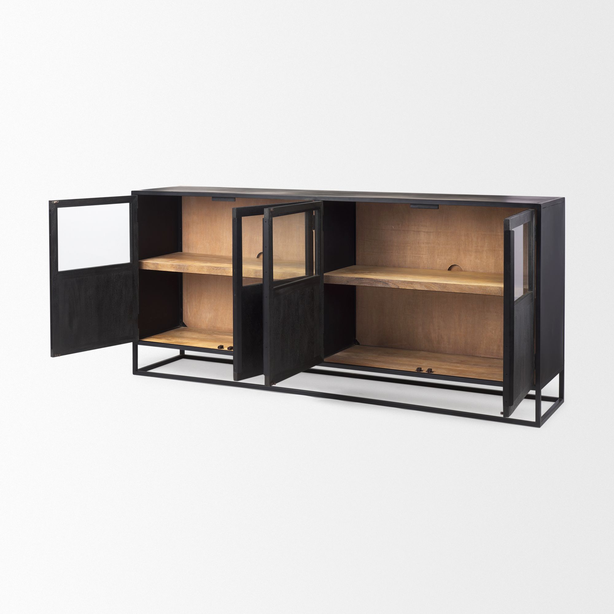 Mercana Sloan Sideboard - Black, Wood/Metal