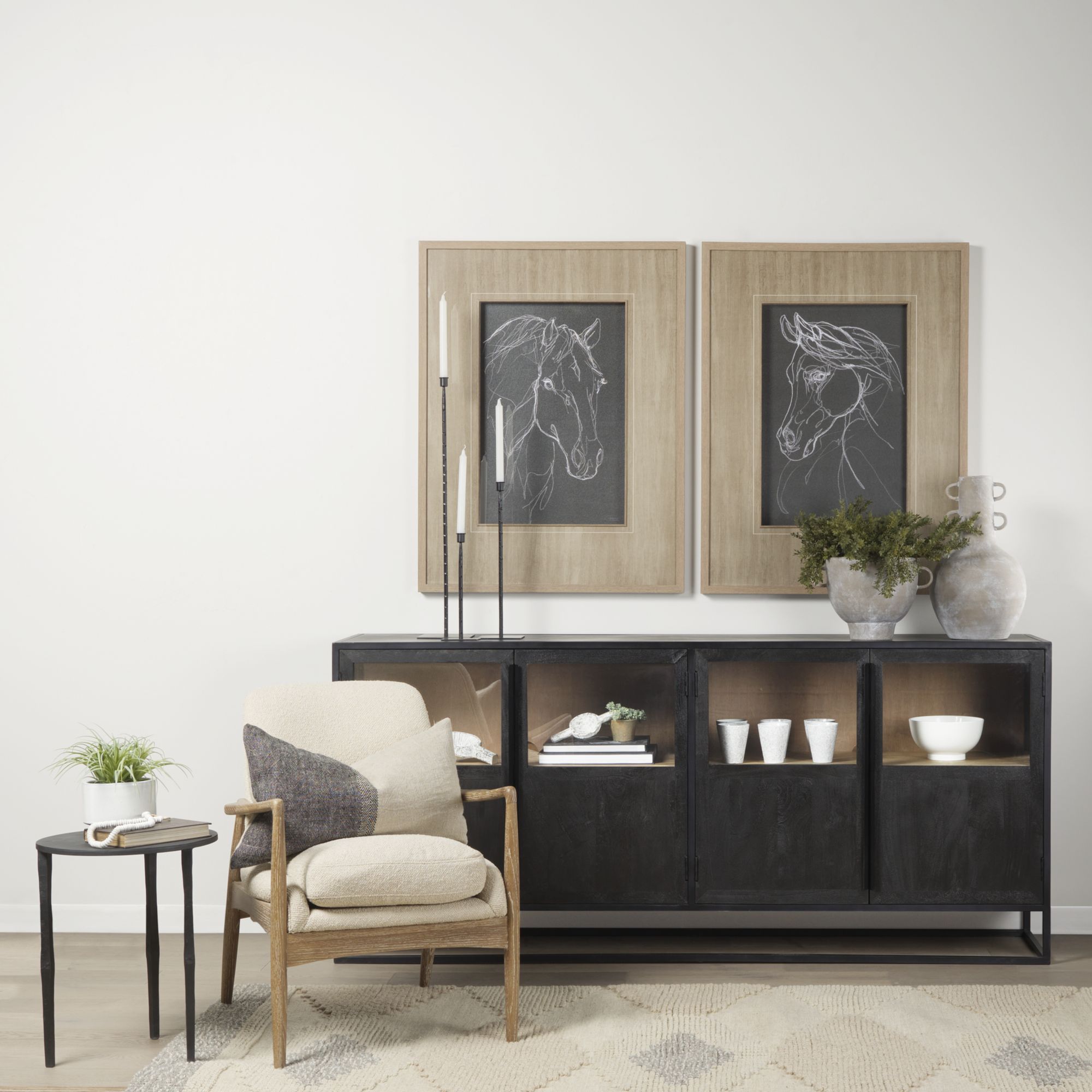 Mercana Sloan Sideboard - Black, Wood/Metal