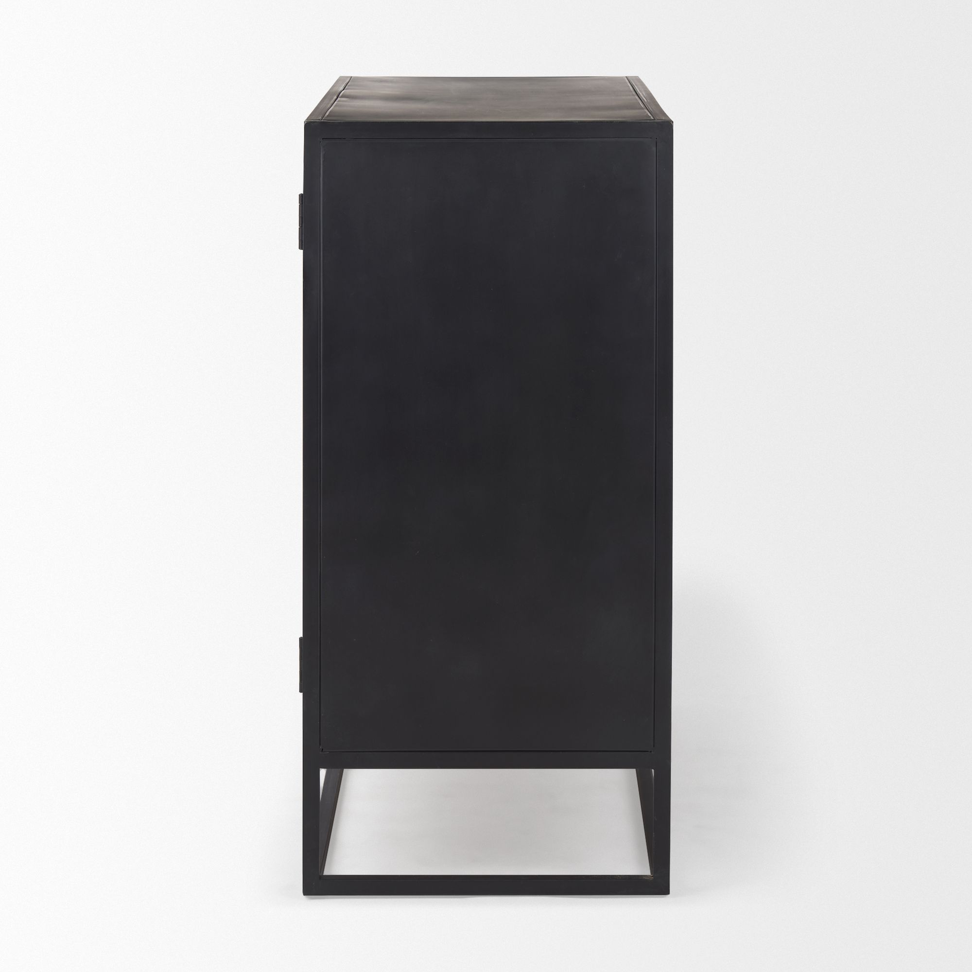 Mercana - Sloan Black Wood with Black Metal Frame Accent Cabinet