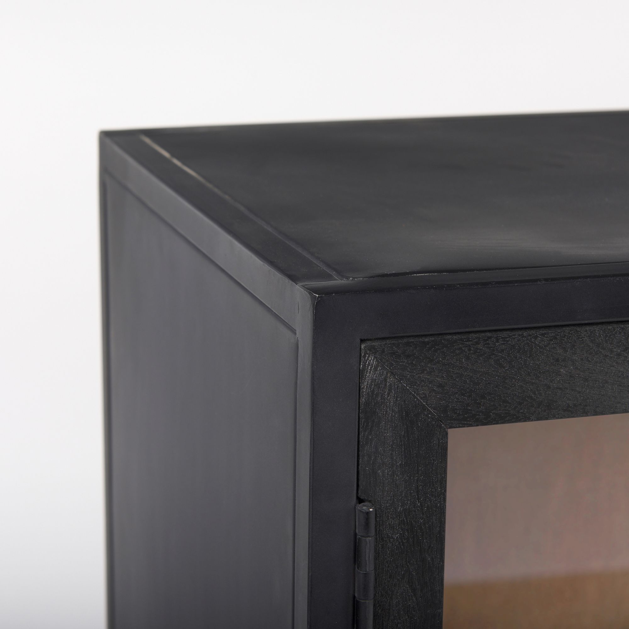 Mercana - Sloan Black Wood with Black Metal Frame Accent Cabinet