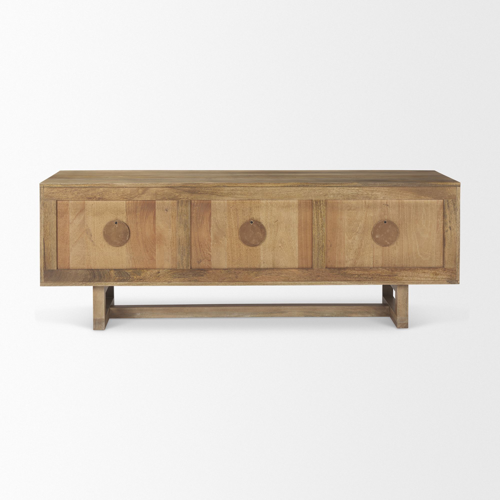 Mercana Grier Media Console with Cane - Light Brown