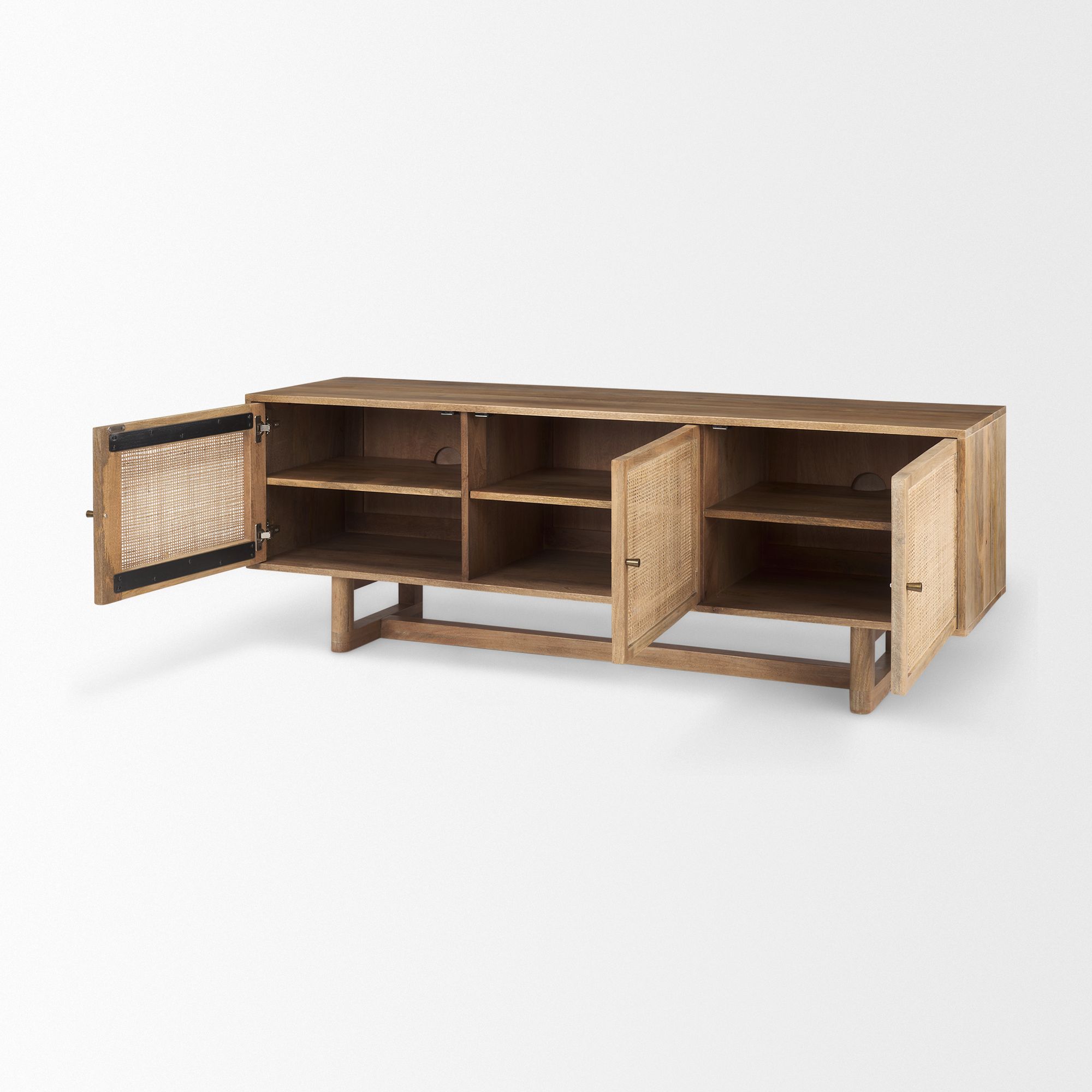 Mercana Grier Media Console with Cane - Light Brown