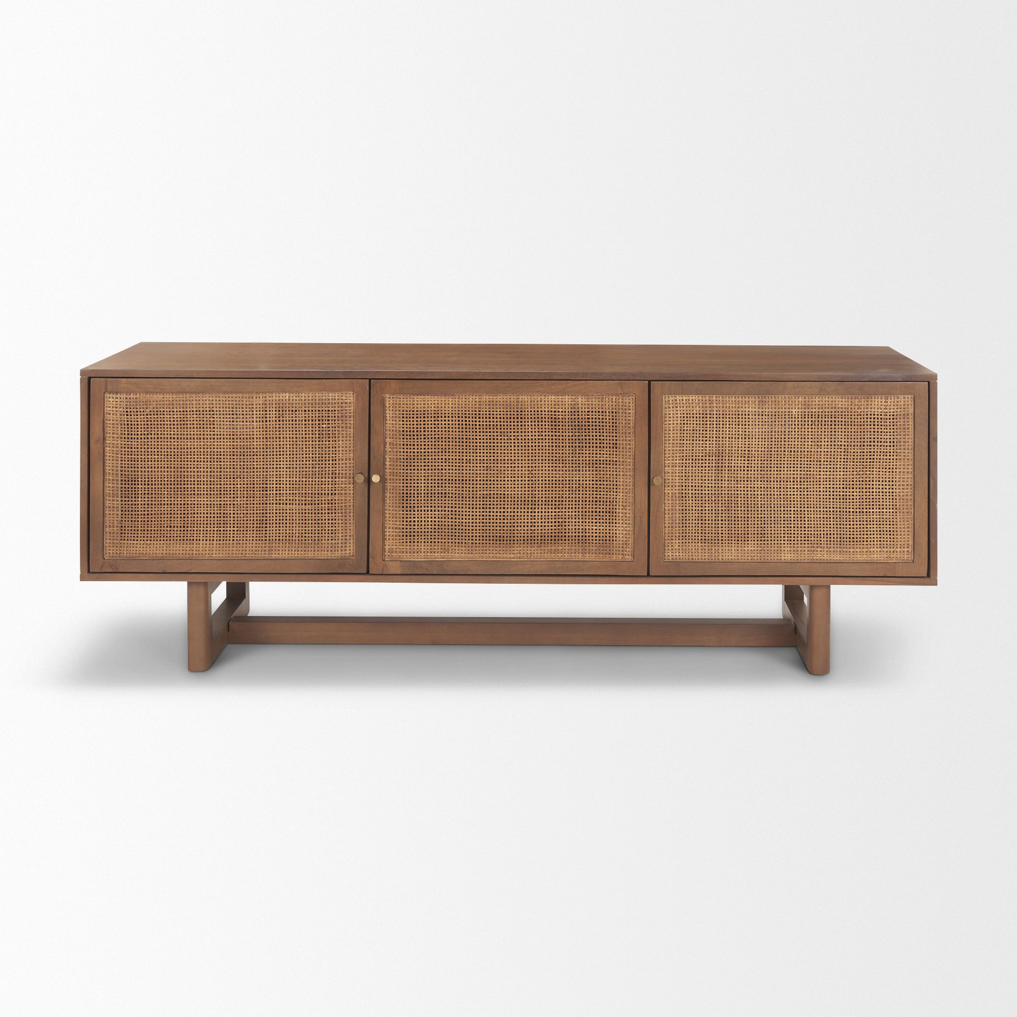 Mercana Grier Media Console with Cane - Brown