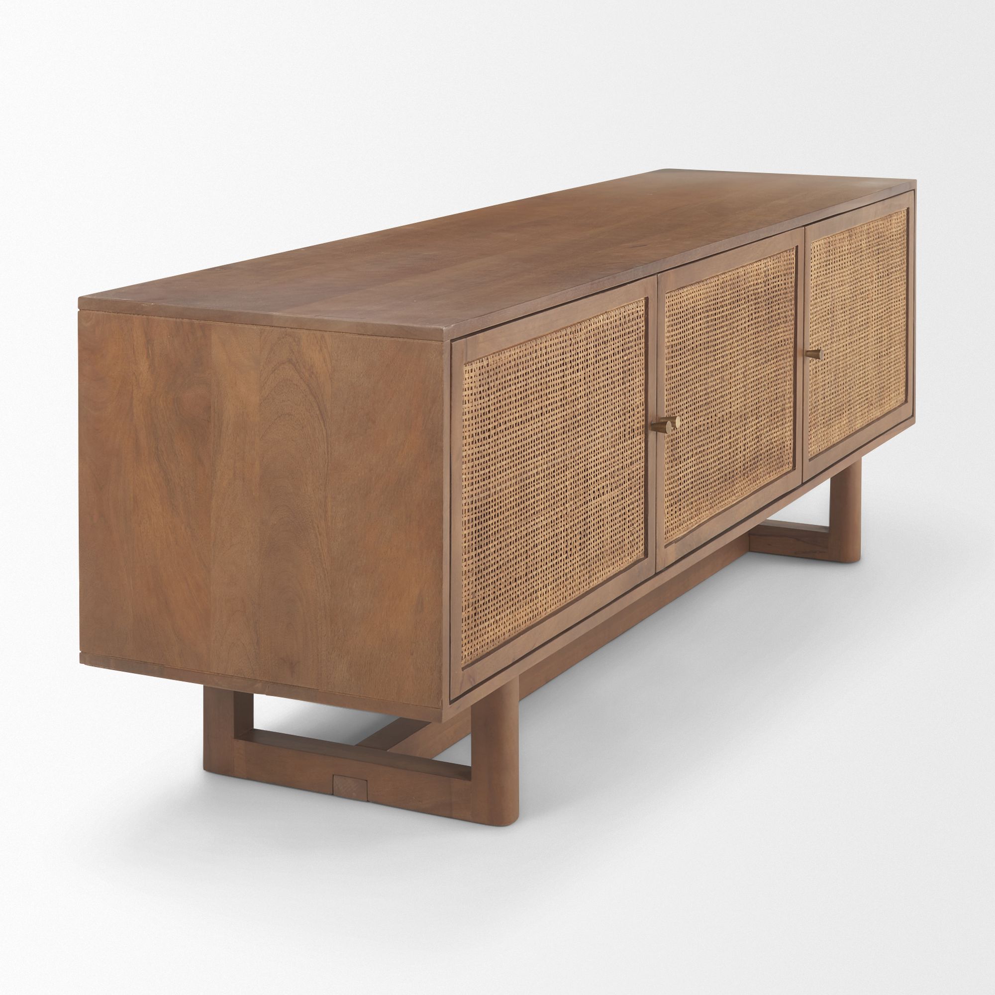 Mercana Grier Media Console with Cane - Brown