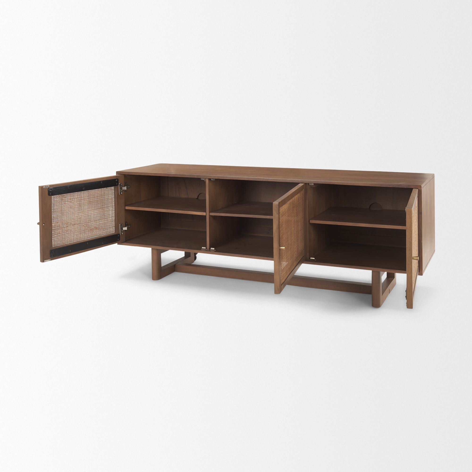 Mercana Grier Media Console with Cane - Brown