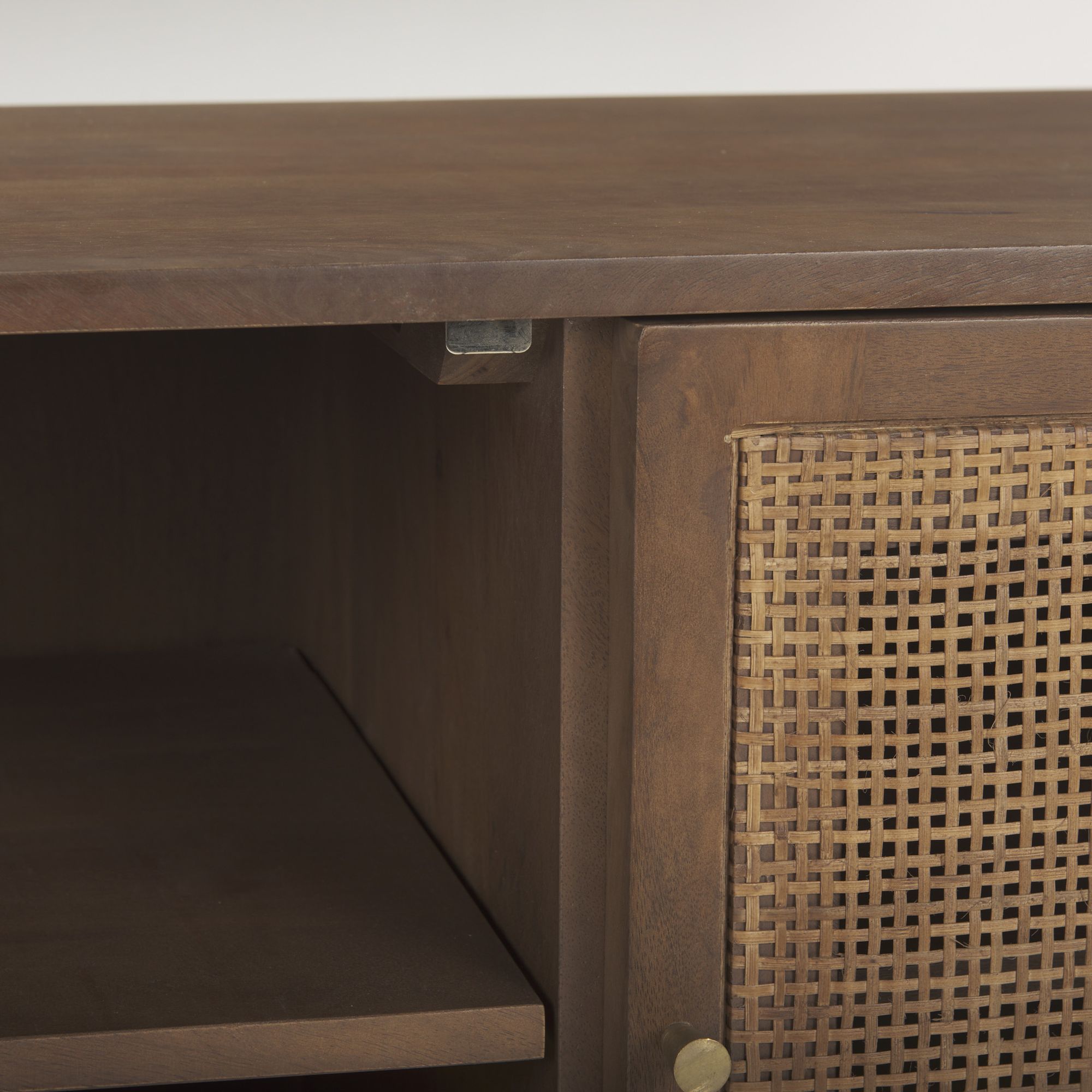 Mercana Grier Media Console with Cane - Brown