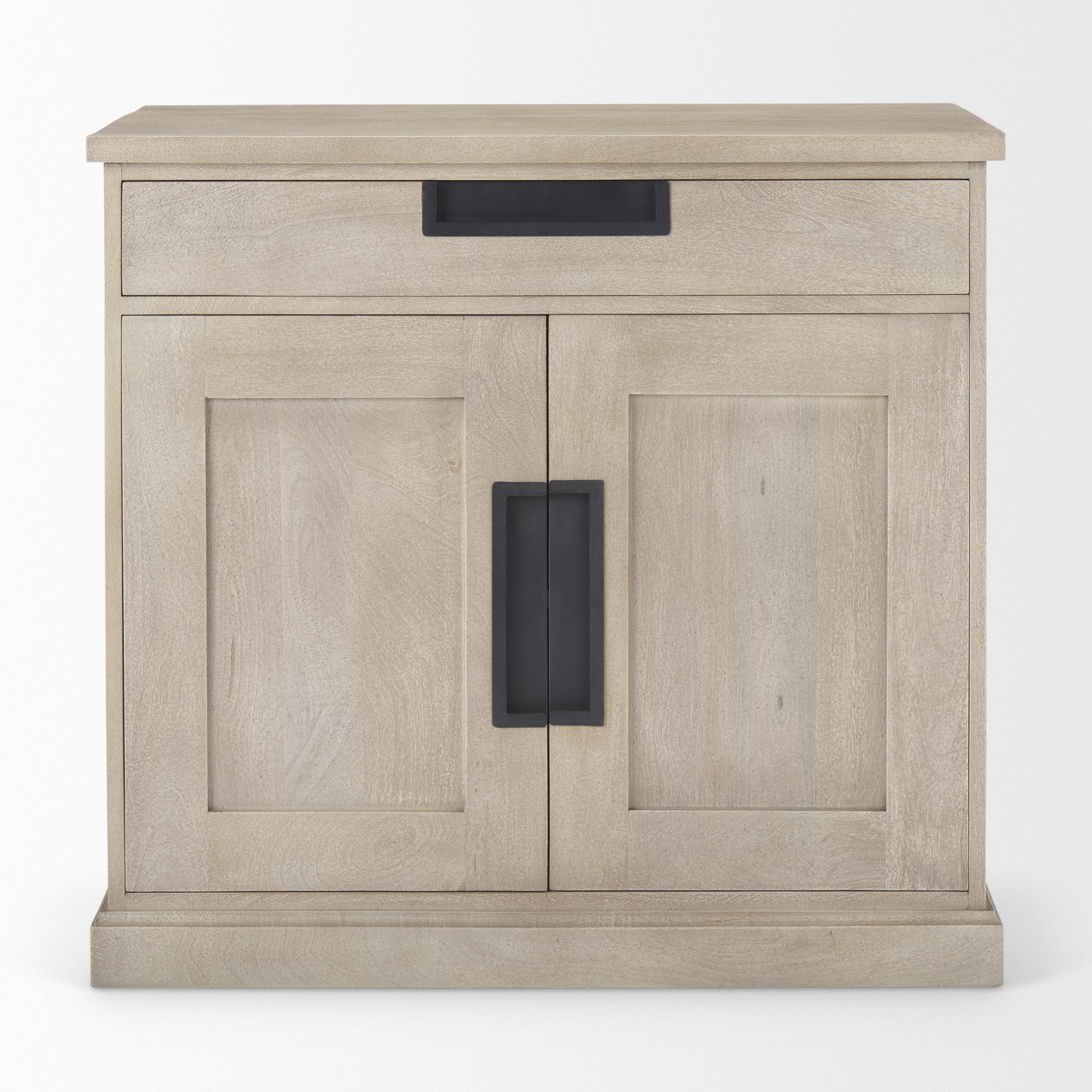 Mercana Braxton Wood with Black Accents 2 Door Accent Cabinet - Beige