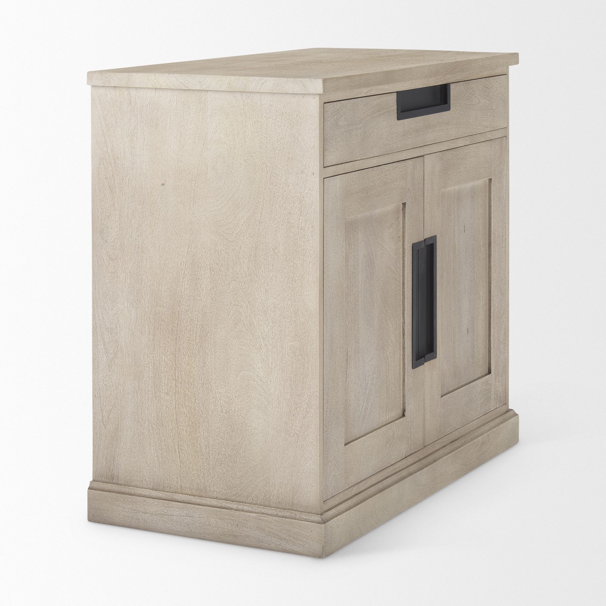 Mercana Braxton Wood with Black Accents 2 Door Accent Cabinet - Beige