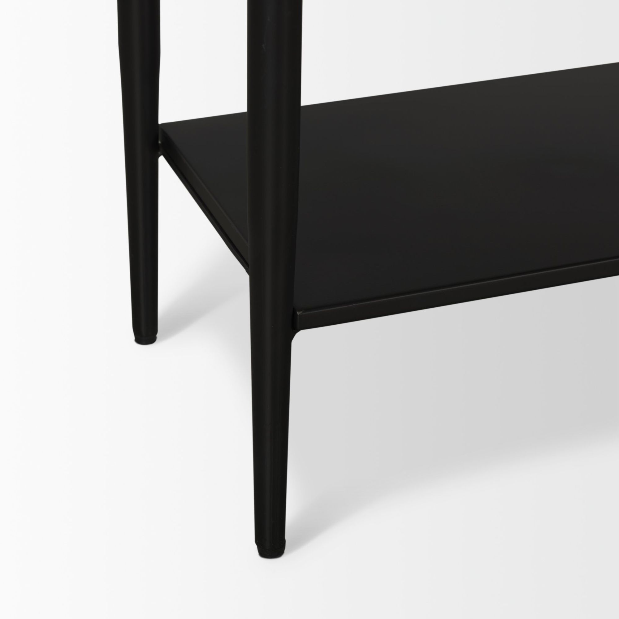 Mercana - Amika Console Table with White Marble Top/Black Metal Base