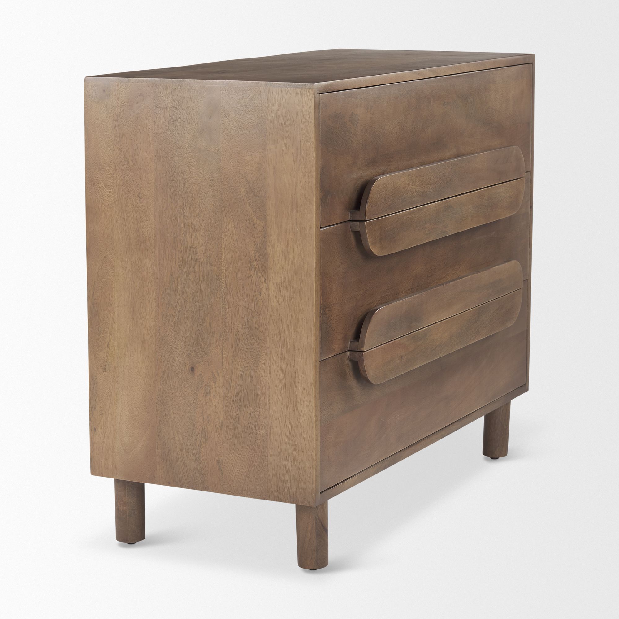 Mercana - Astrid Medium Brown Solid Wood 3 Drawer Cabinet