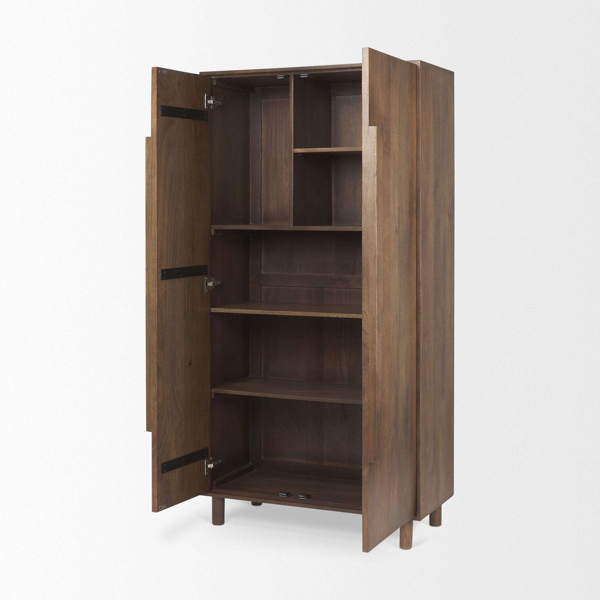 Mercana - Astrid Medium Brown Solid Wood Armoire