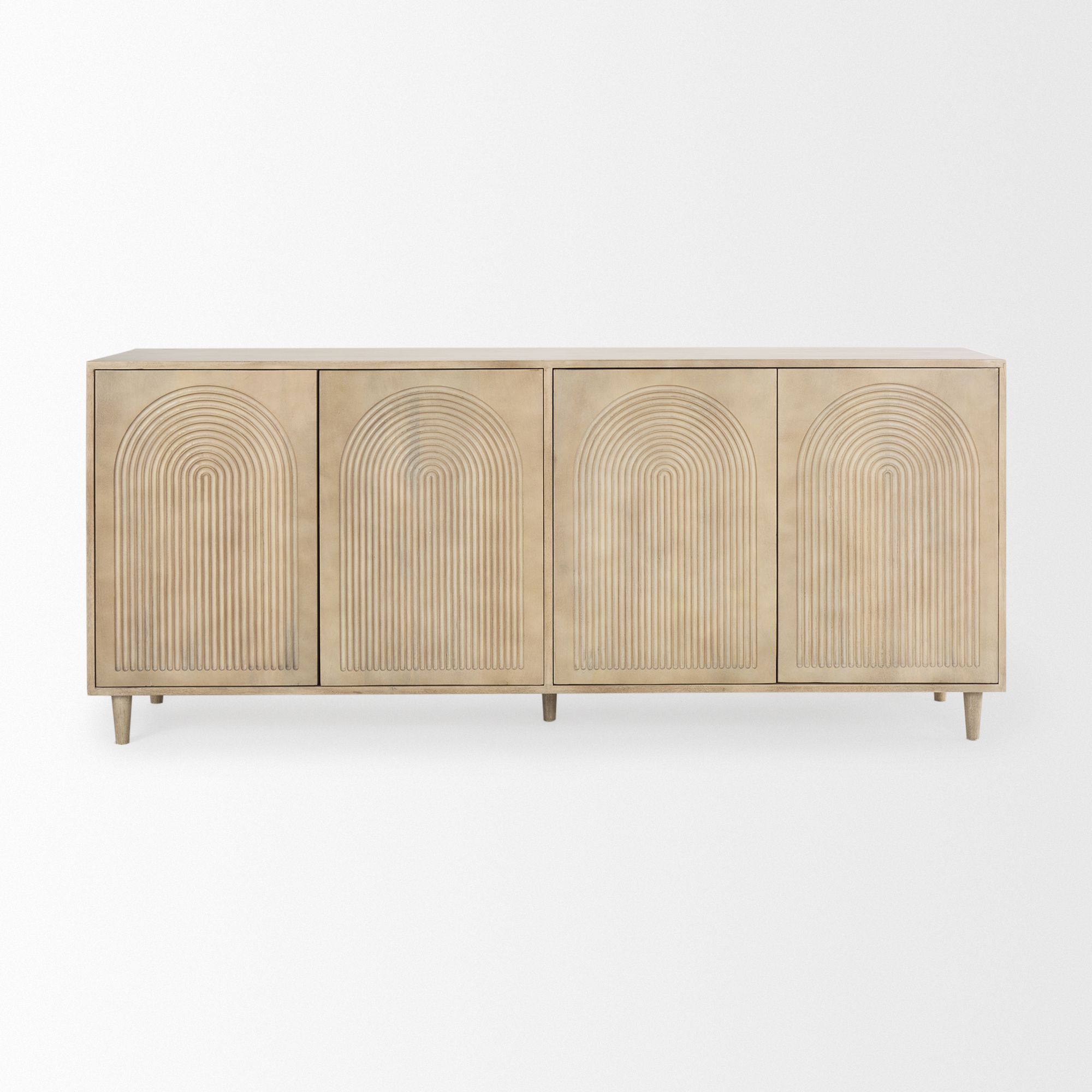 Mercana Tucker 4 Doors Sideboard - Light Brown, Wood