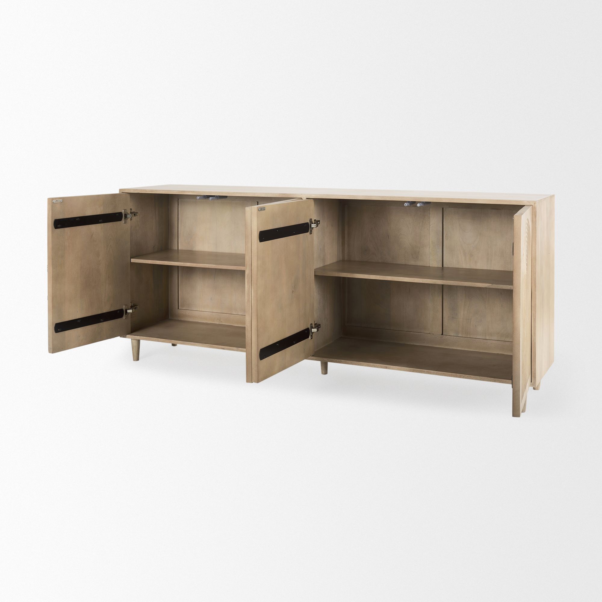 Mercana Tucker 4 Doors Sideboard - Light Brown, Wood