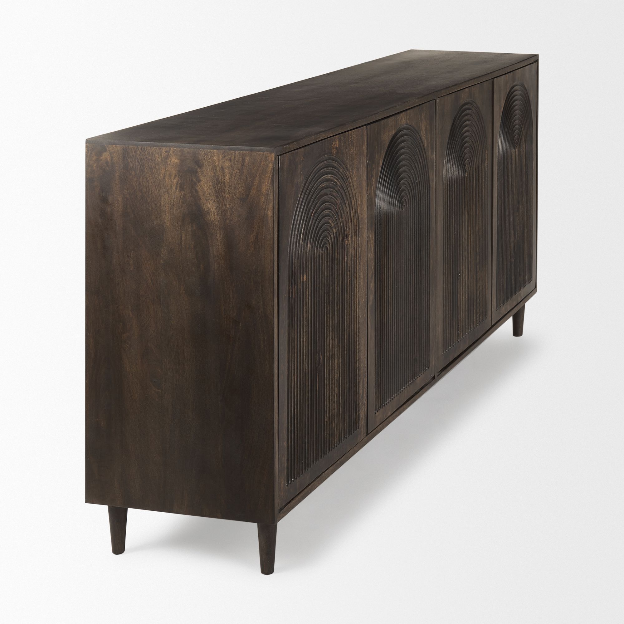 Mercana Tucker 4 Doors Sideboard - Dark Brown, Wood