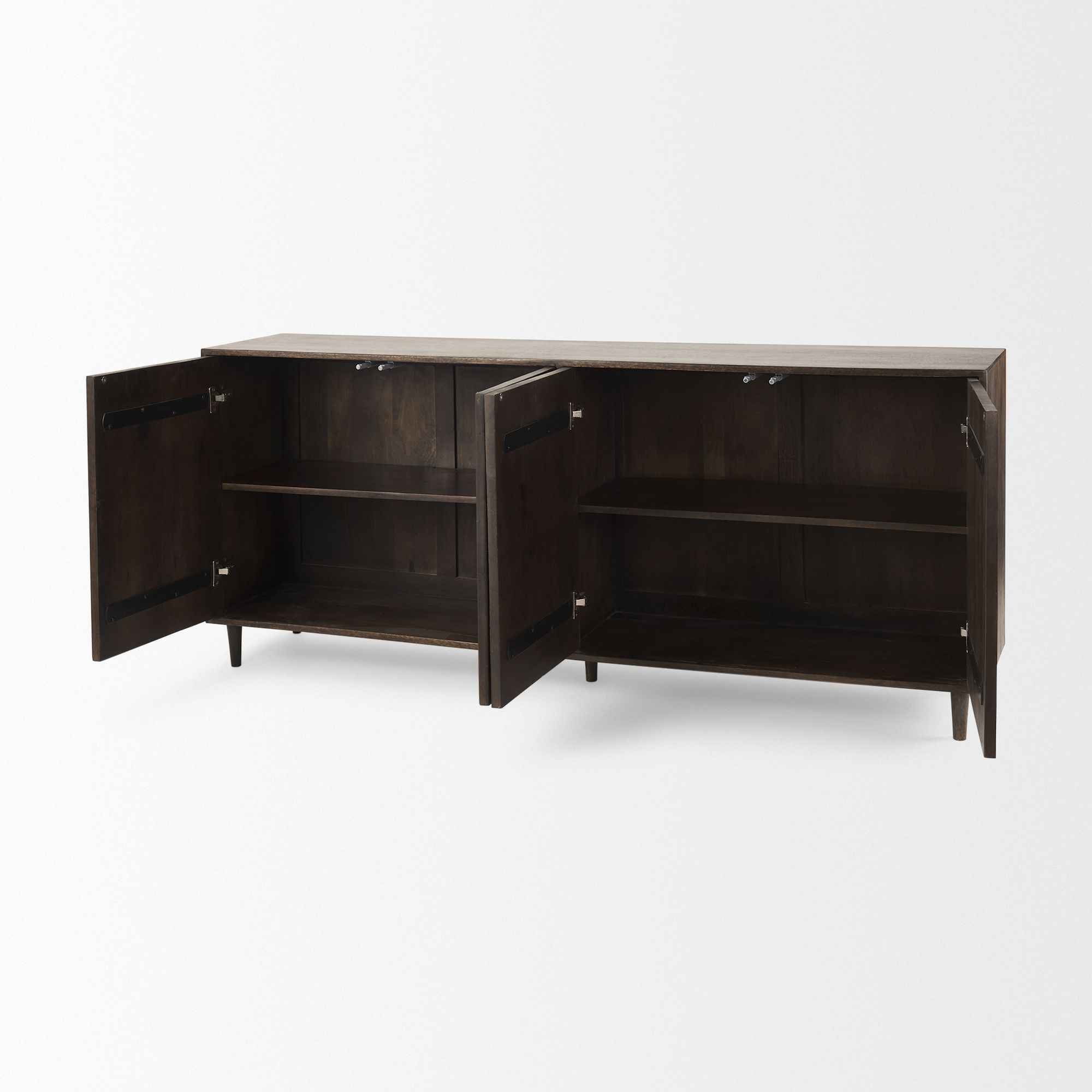 Mercana Tucker 4 Doors Sideboard - Dark Brown, Wood