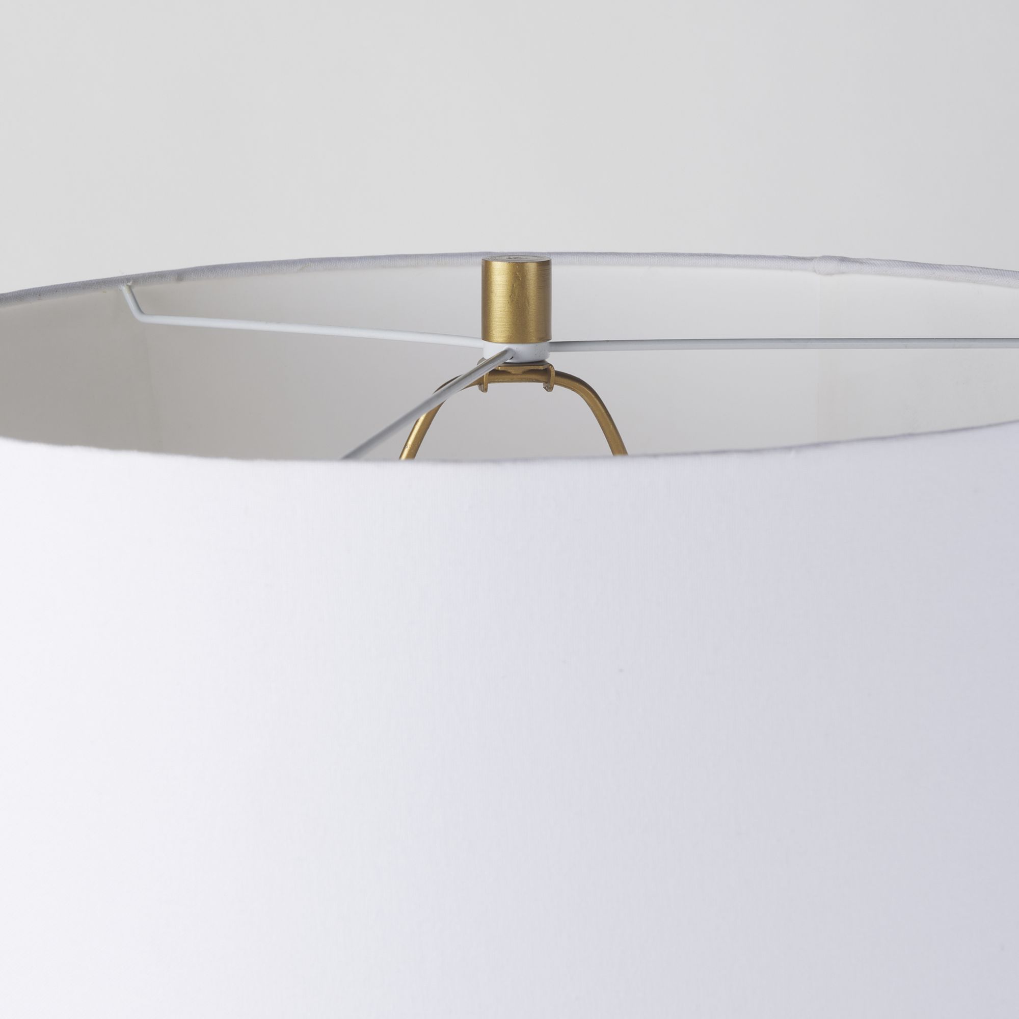 Mercana Leo Table Lamp with White Fabric Shade - Gold