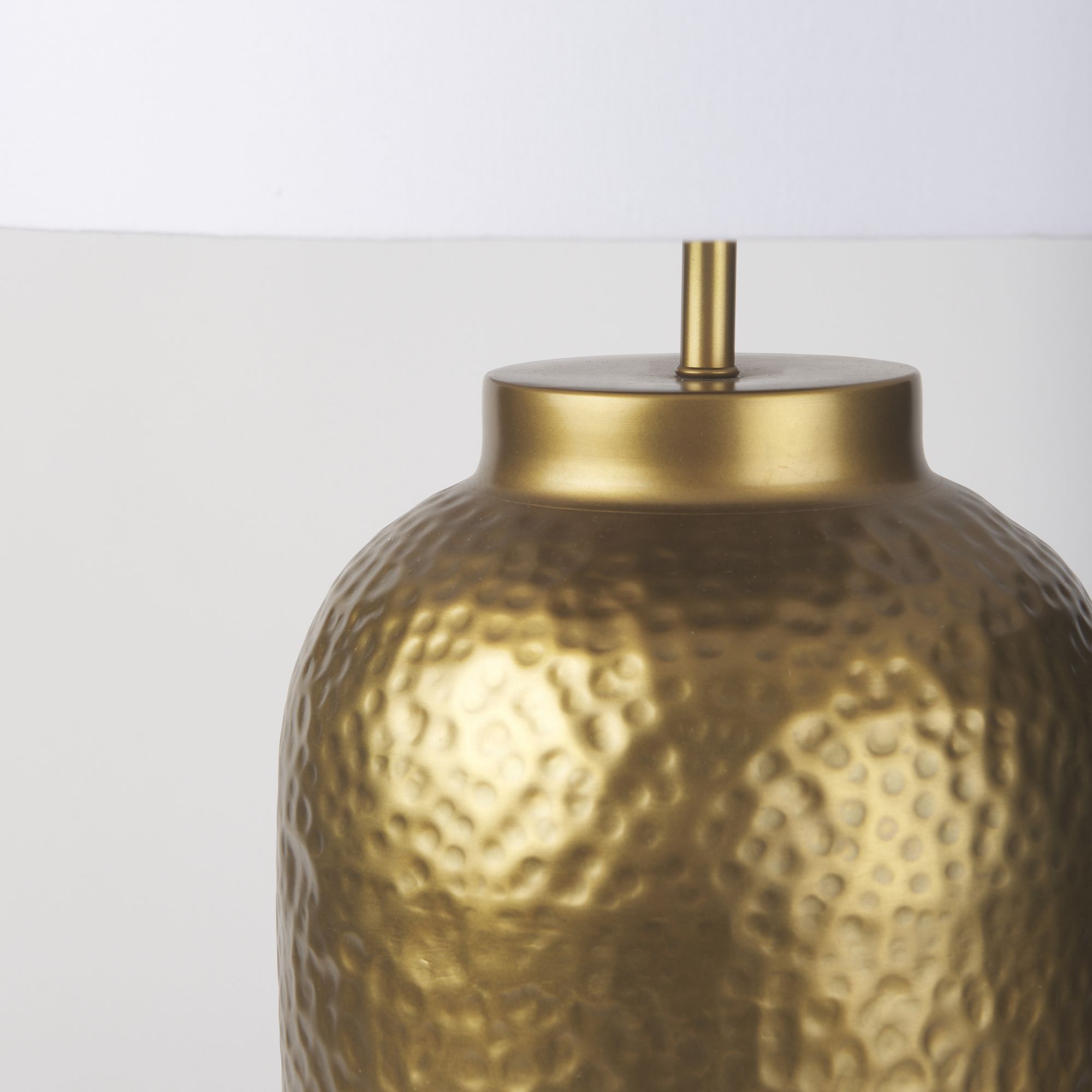 Mercana Leo Table Lamp with White Fabric Shade - Gold