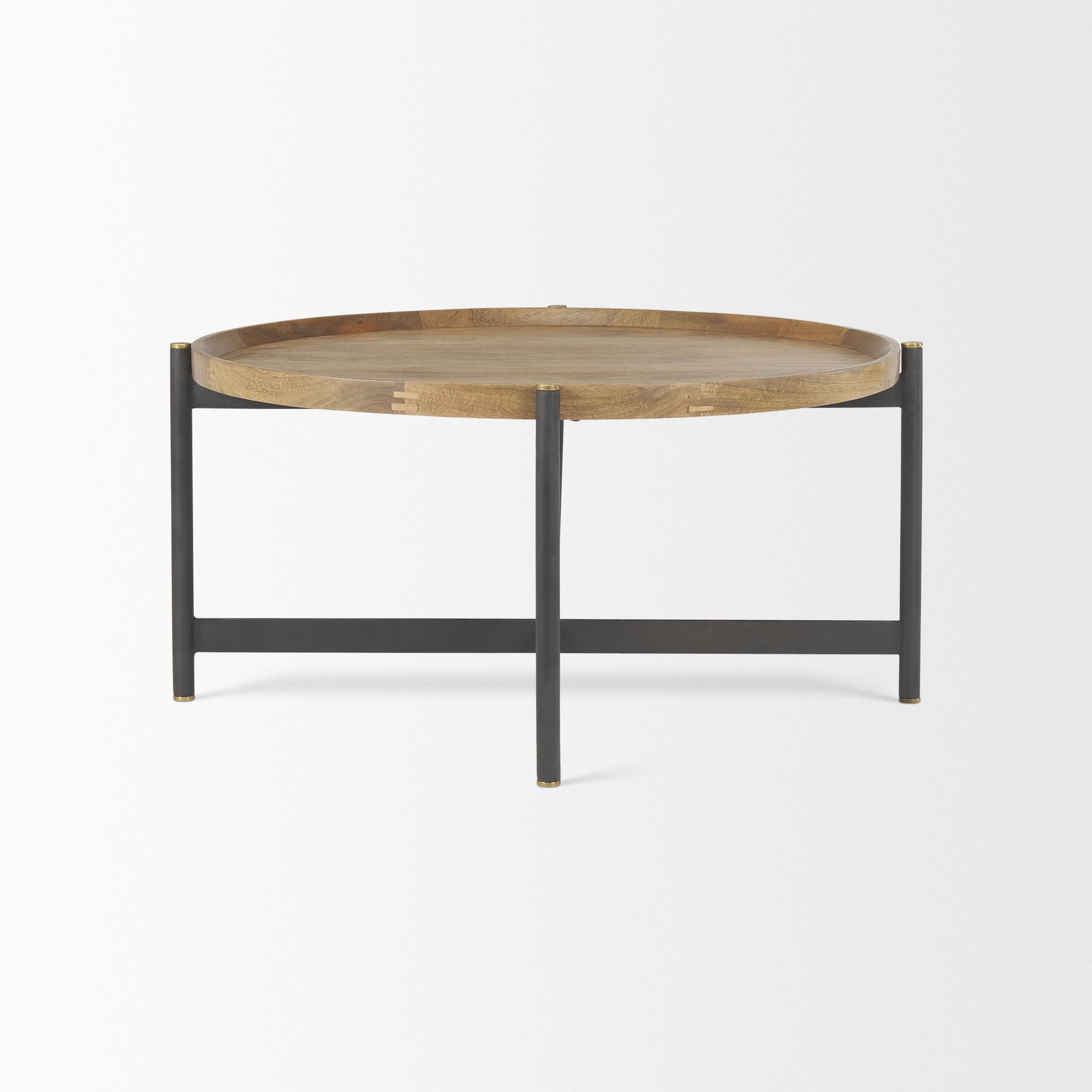 Mercana Marquisa Small Coffee Table with Black Metal - Light Brown