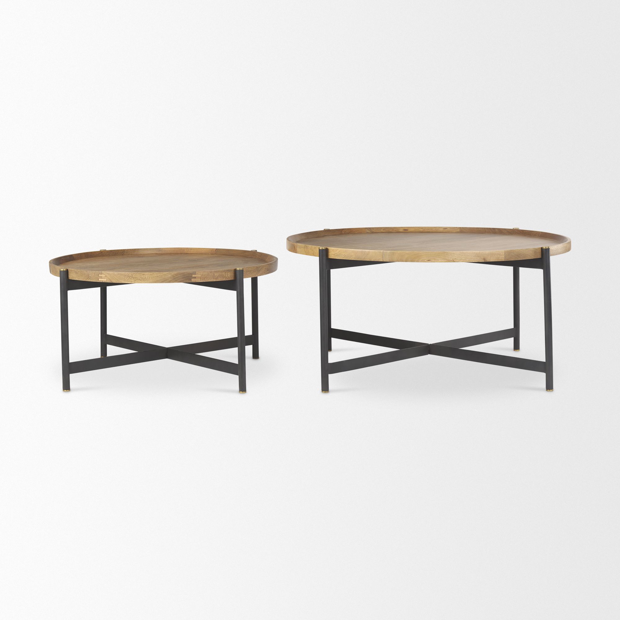 Mercana Marquisa Small Coffee Table with Black Metal - Light Brown