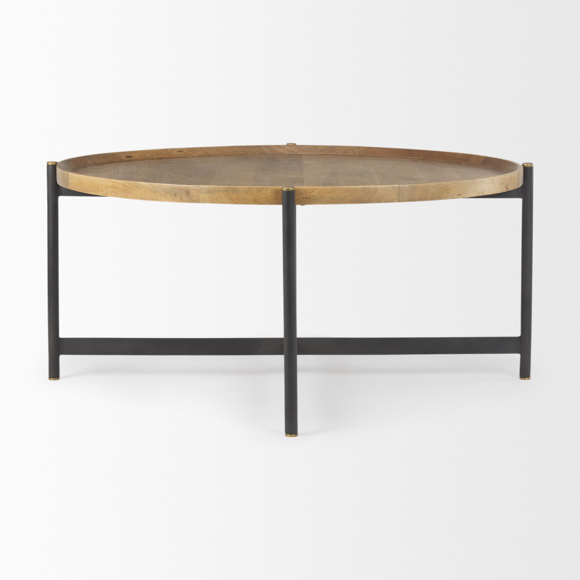 Mercana Marquisa Large Coffee Table with Black Metal - Light Brown