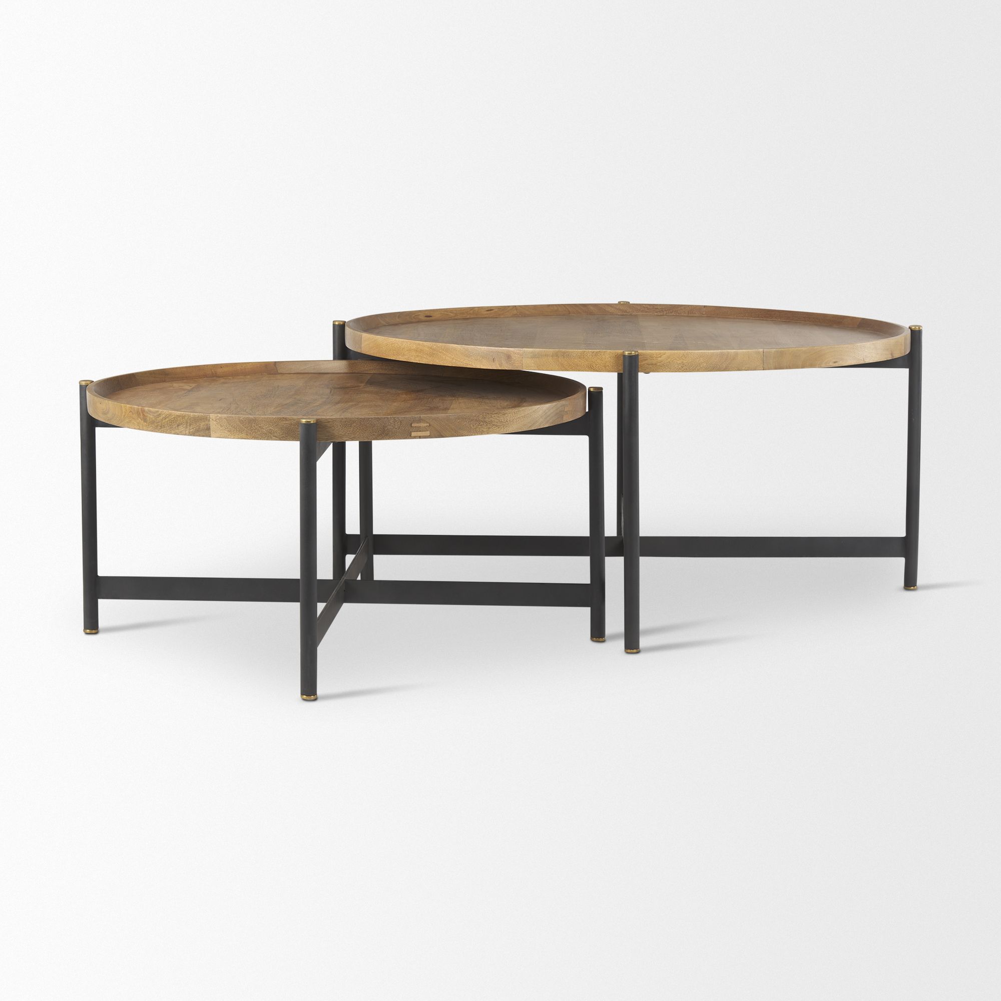 Mercana Marquisa Large Coffee Table with Black Metal - Light Brown