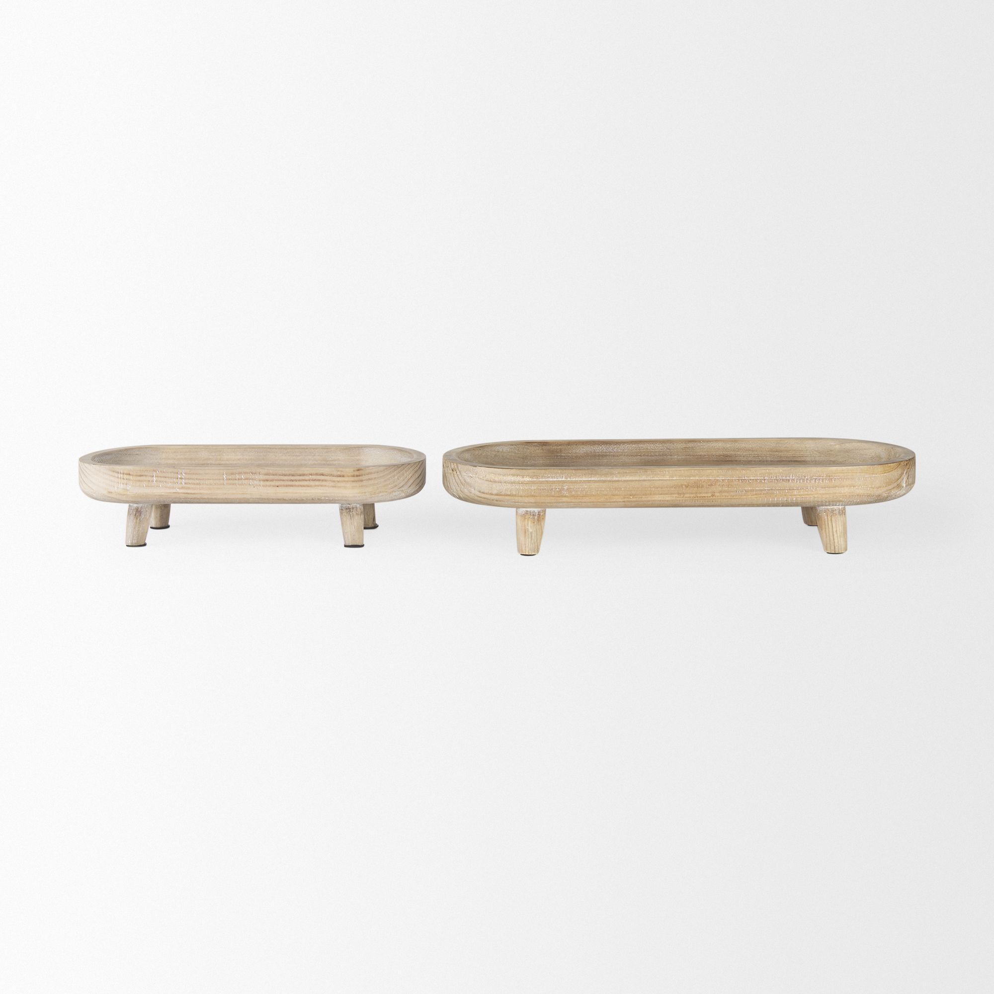 Mercana - Carver Wood Footed Trays (Set)